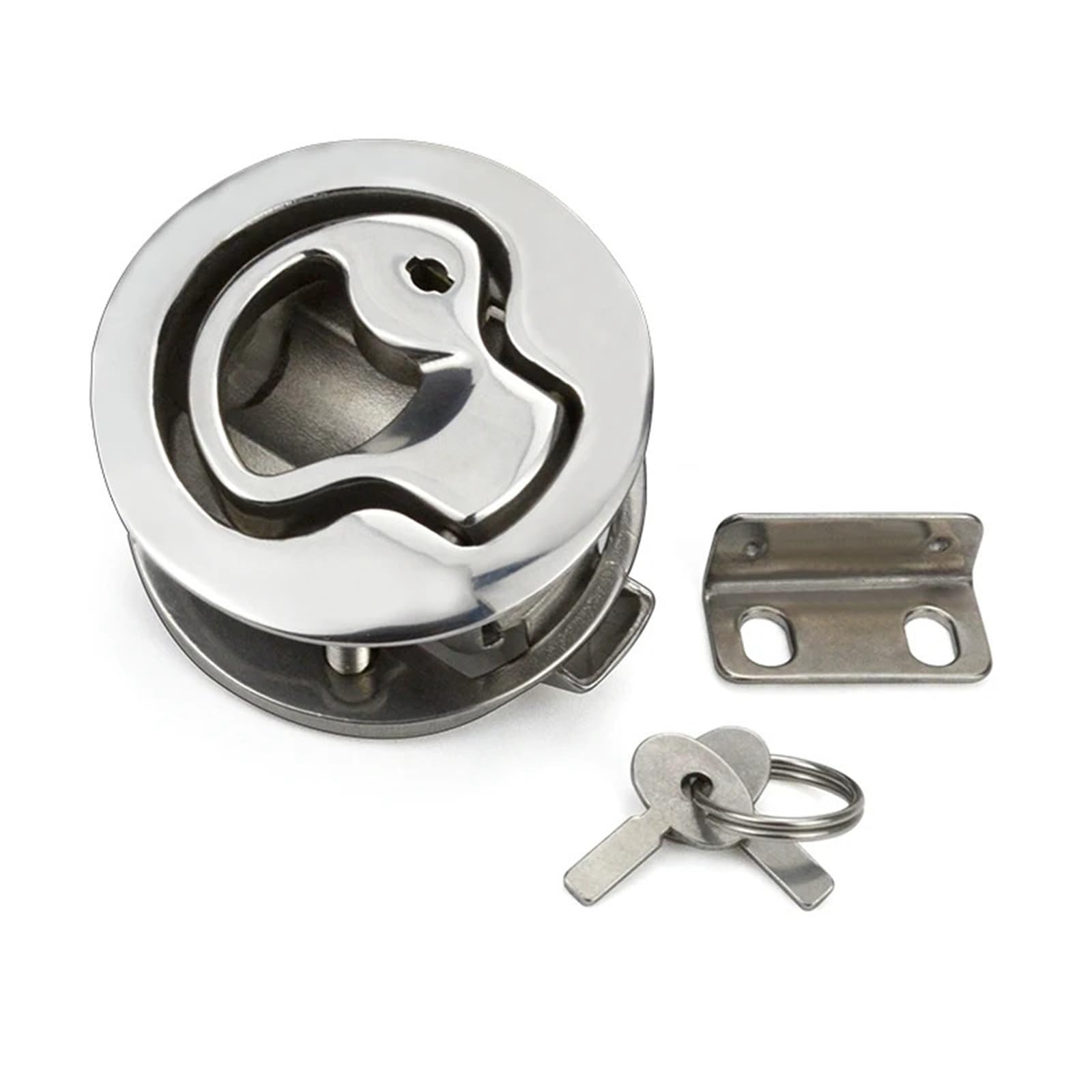 Wpoiyhgby 739-2 With Key Pull Ring Lock Panel Cinet Surface Industrial Round Hardware Products 1Pcs(739-2 With Key)