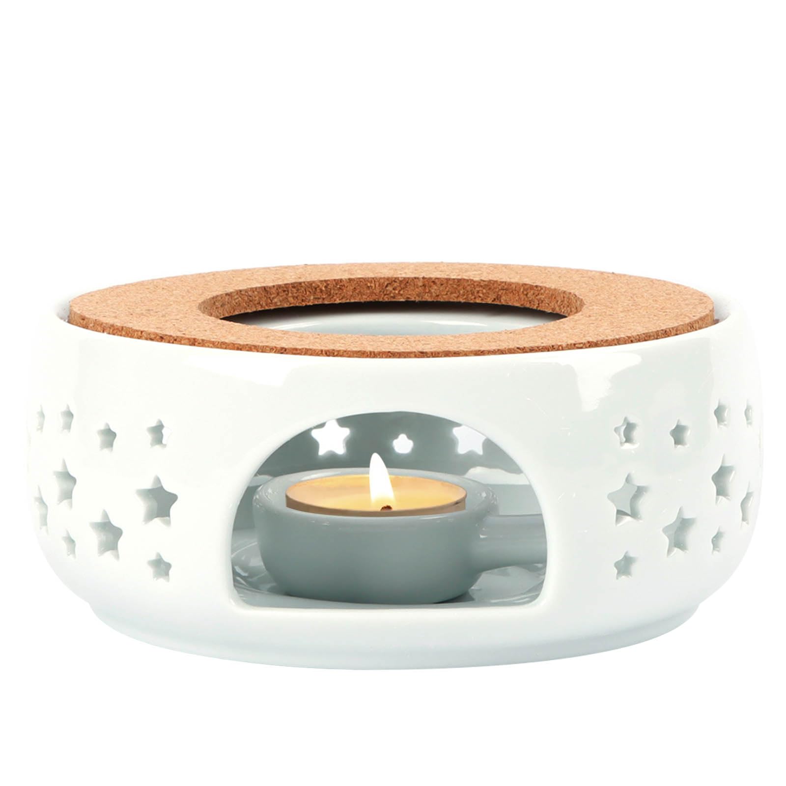 kaycrown teapot warmer ceramic tea warmer for teapot tealight warmer with tealight holder for heating coffee milk tea warmer teapot heater white