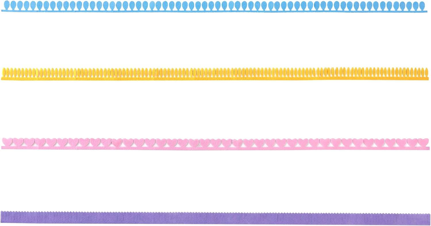 Creatology Pastel Felt Ribbon Flower Craft Kit – DIY Felt Strip Flower-Making Kit in Soft Colors for Kids' Crafts, 12 Pack