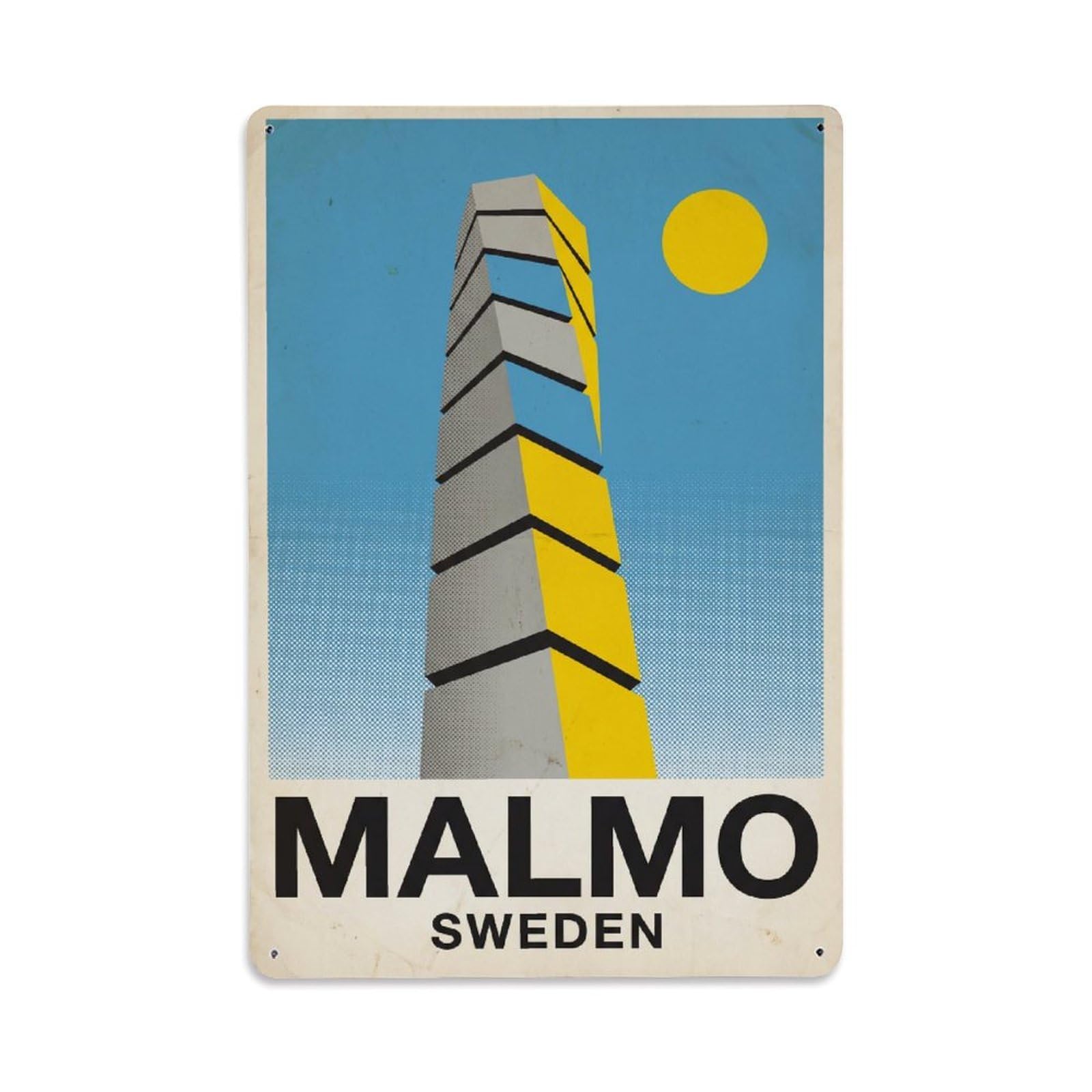 Sweden Malmo Vintage Travel Metal Tin Sign