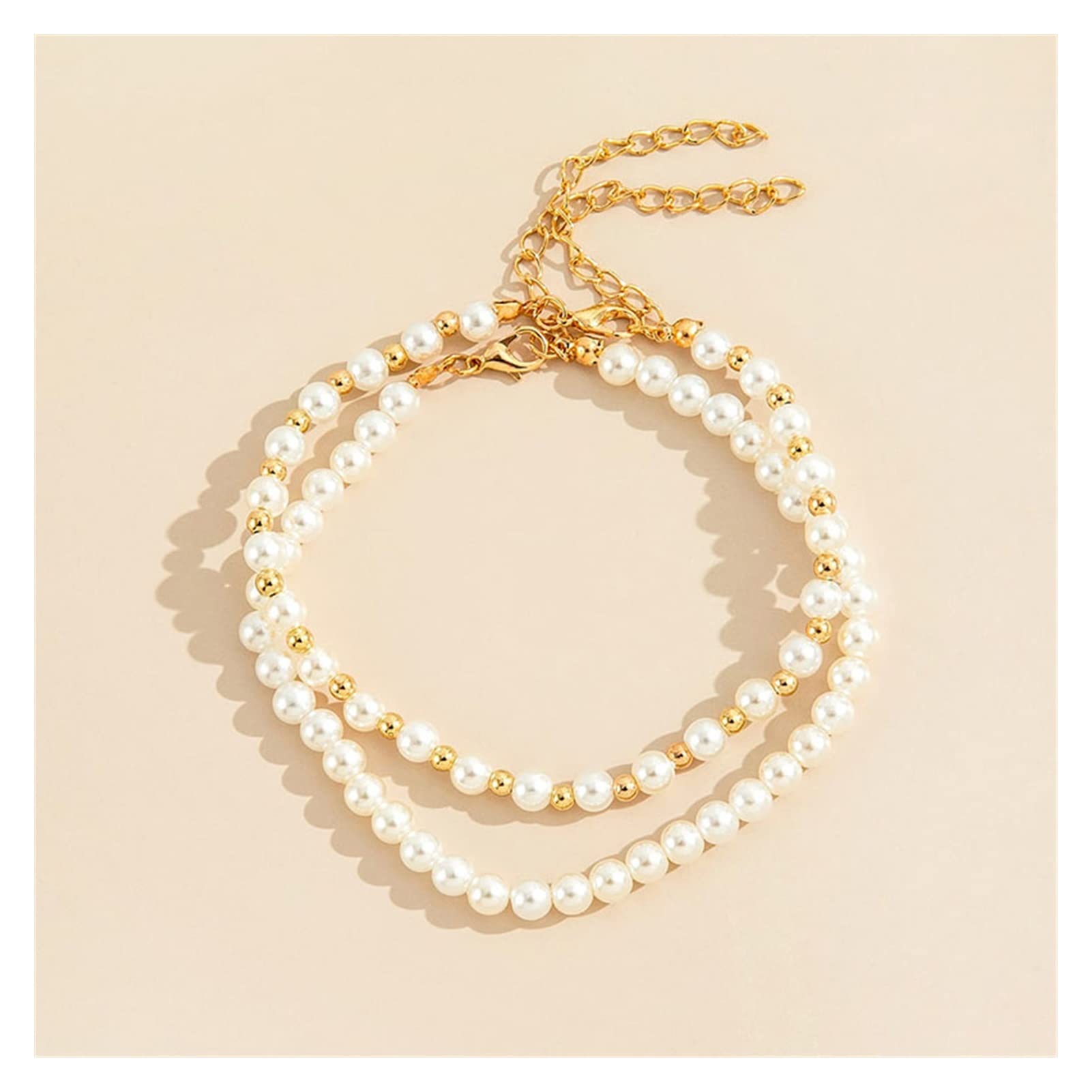 Fußkettchen, Perlen-Fußkettchen, modische Dame, elastische Kette, Fußkettchen, Strand-Fußarmband, Schmuck für Frauen, Modeschmuck, Minimalismus, Damen-Fußkettchen