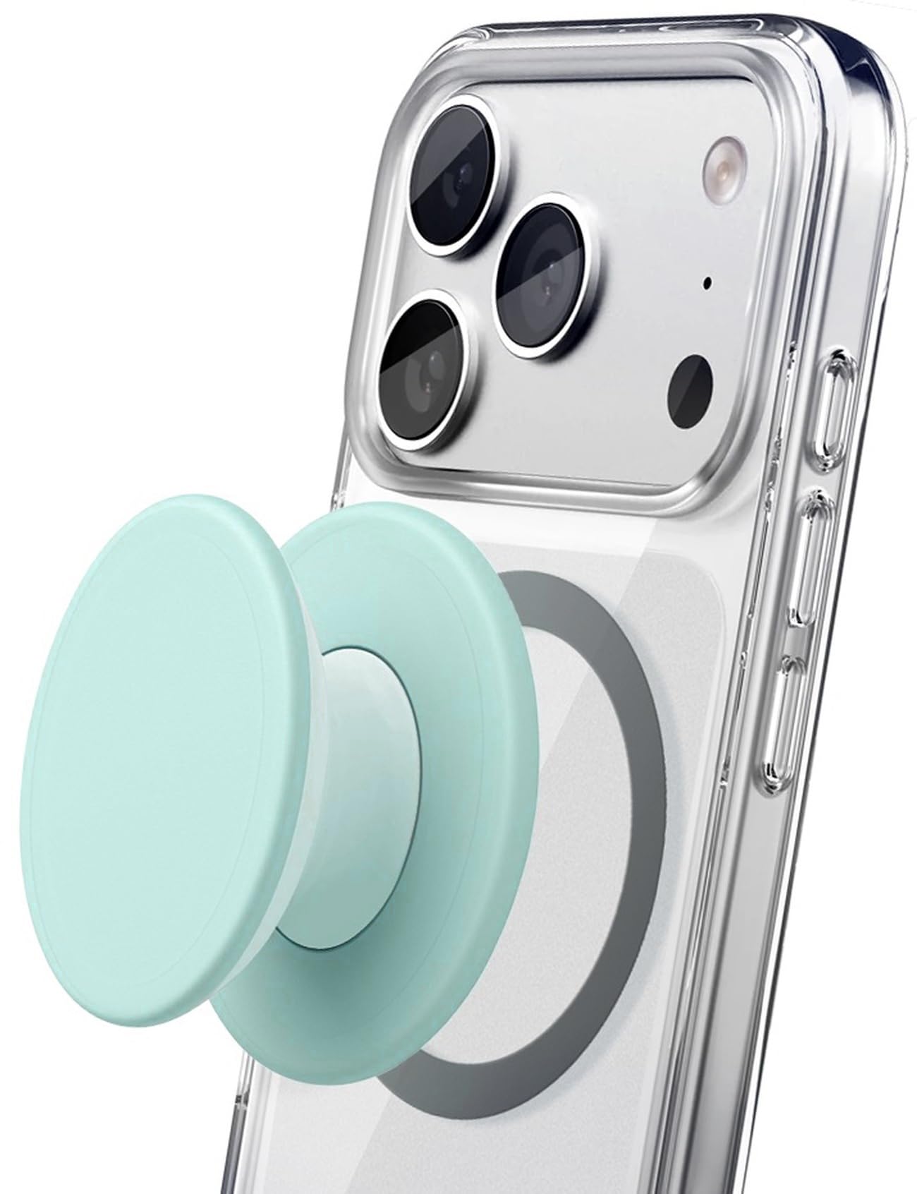 Encased MagMallow - Impugnatura magnetica pieghevole per telefono, compatibile con MagSafe, confortevole, in silicone, per iPhone, colore: Verde menta