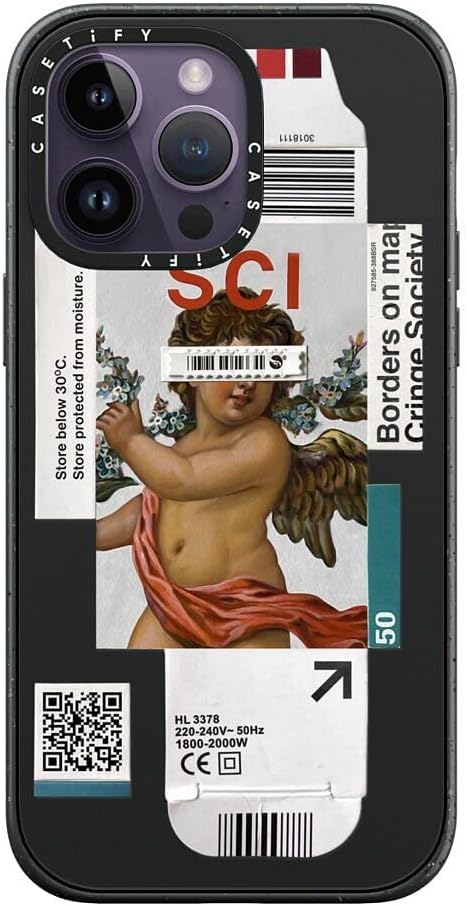 CASETiFY Impact iPhone 14 Pro Case [4X Military Grade Drop Tested / 8.2ft Drop Protection/Compatible with Magsafe] - Classic Dottie - Matte Black