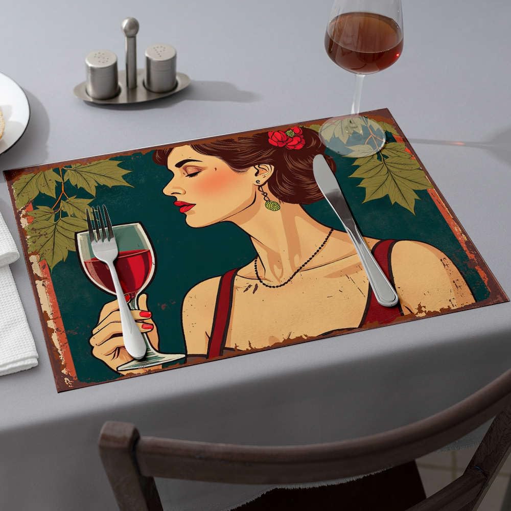 Sets de table fraise lavables pour protéger votre table rustique avec élégance