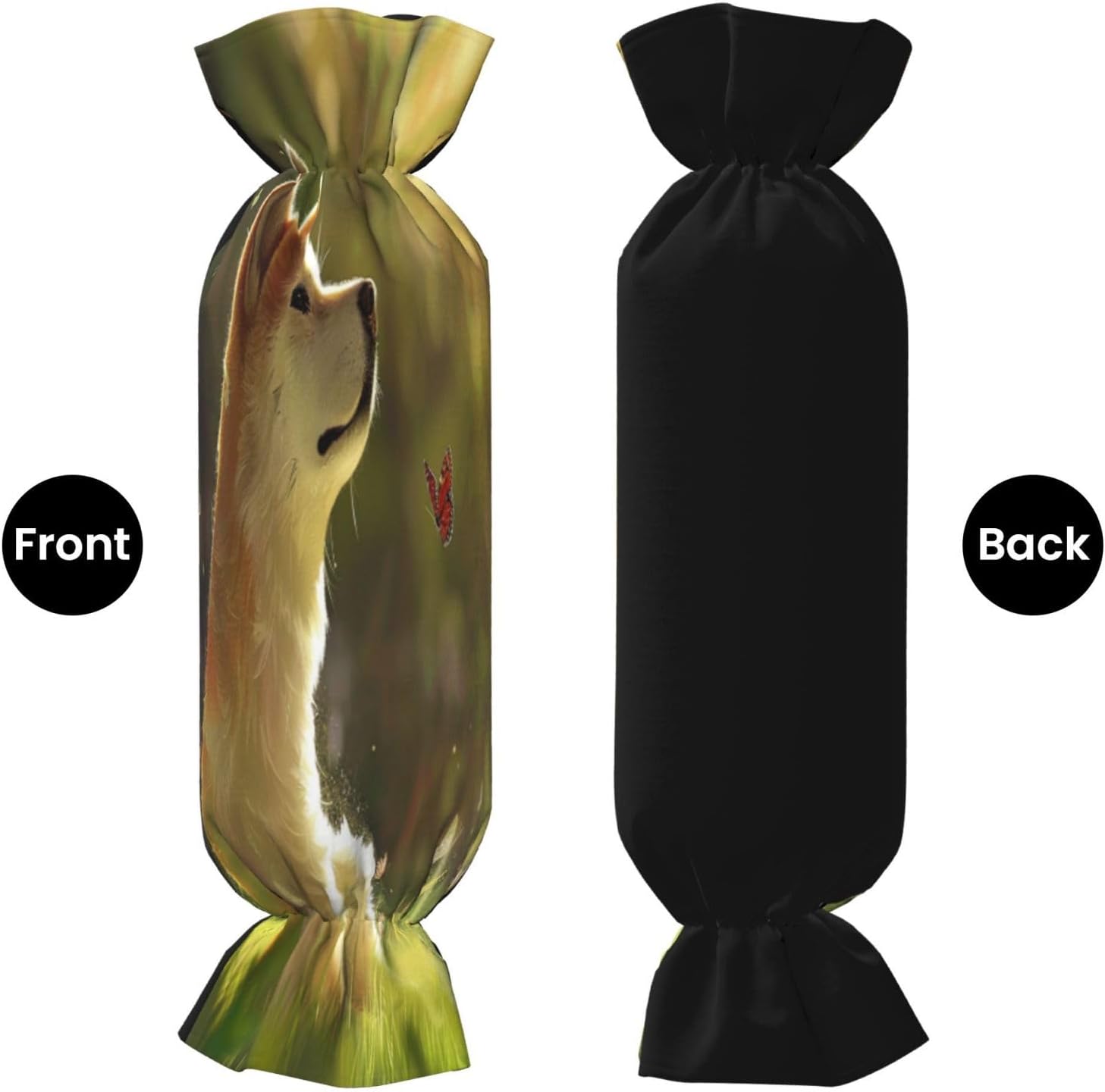 Dog is Thinking Cylindrical Pillow-Premium Bed Pillows, Side Sleeper Neck Support, Decorative Candy Design, Soft and Durable