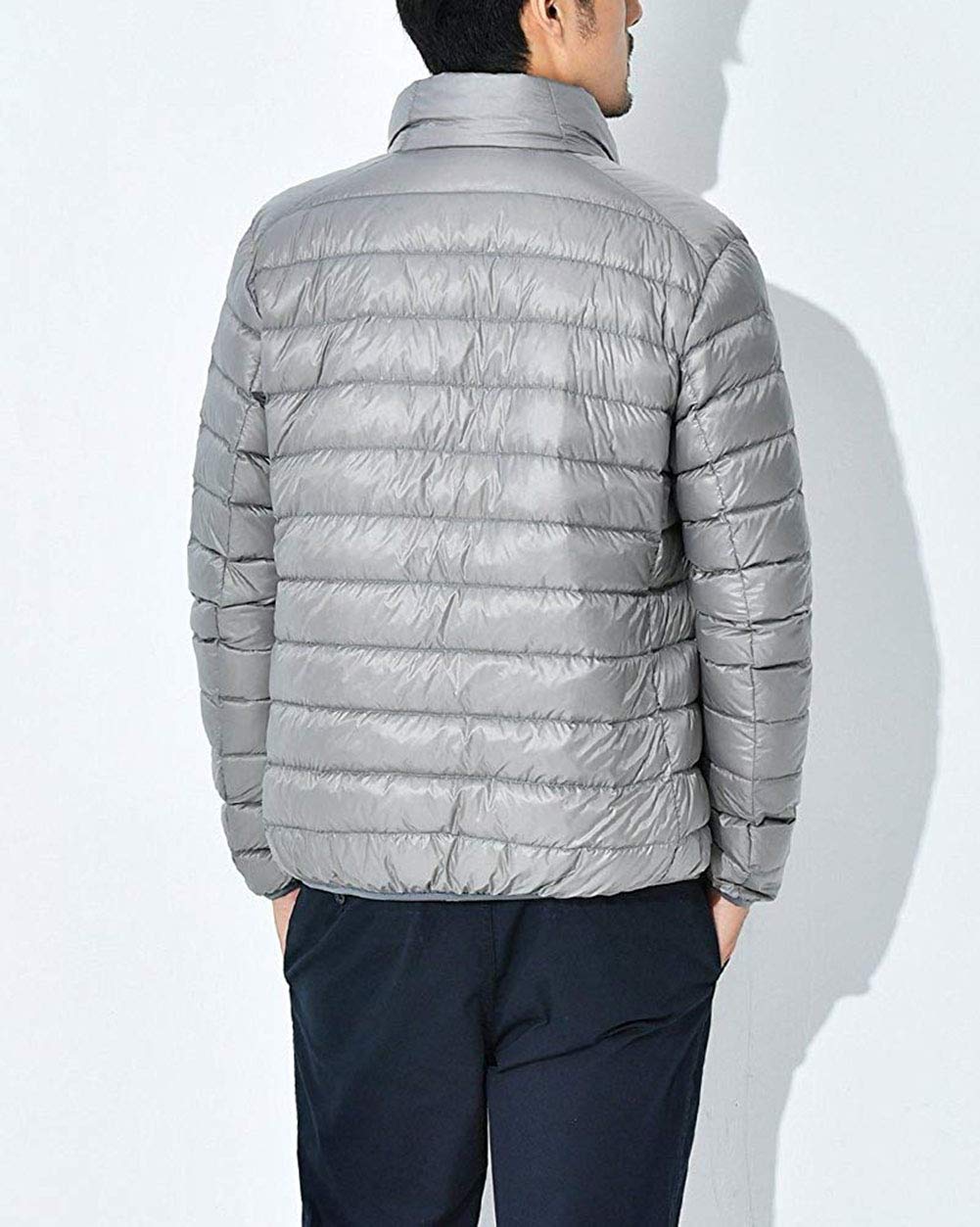 Doudoune Légère Homme Veste Compressible en Duvet de Canard Manches Longues Down Jacket