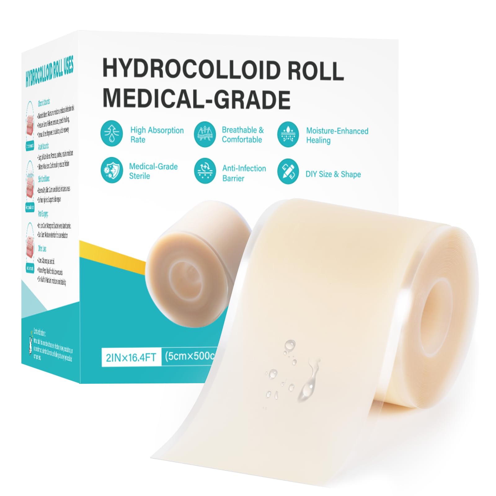 Hydrocolloid Wound Care Roll 2x16.5ft