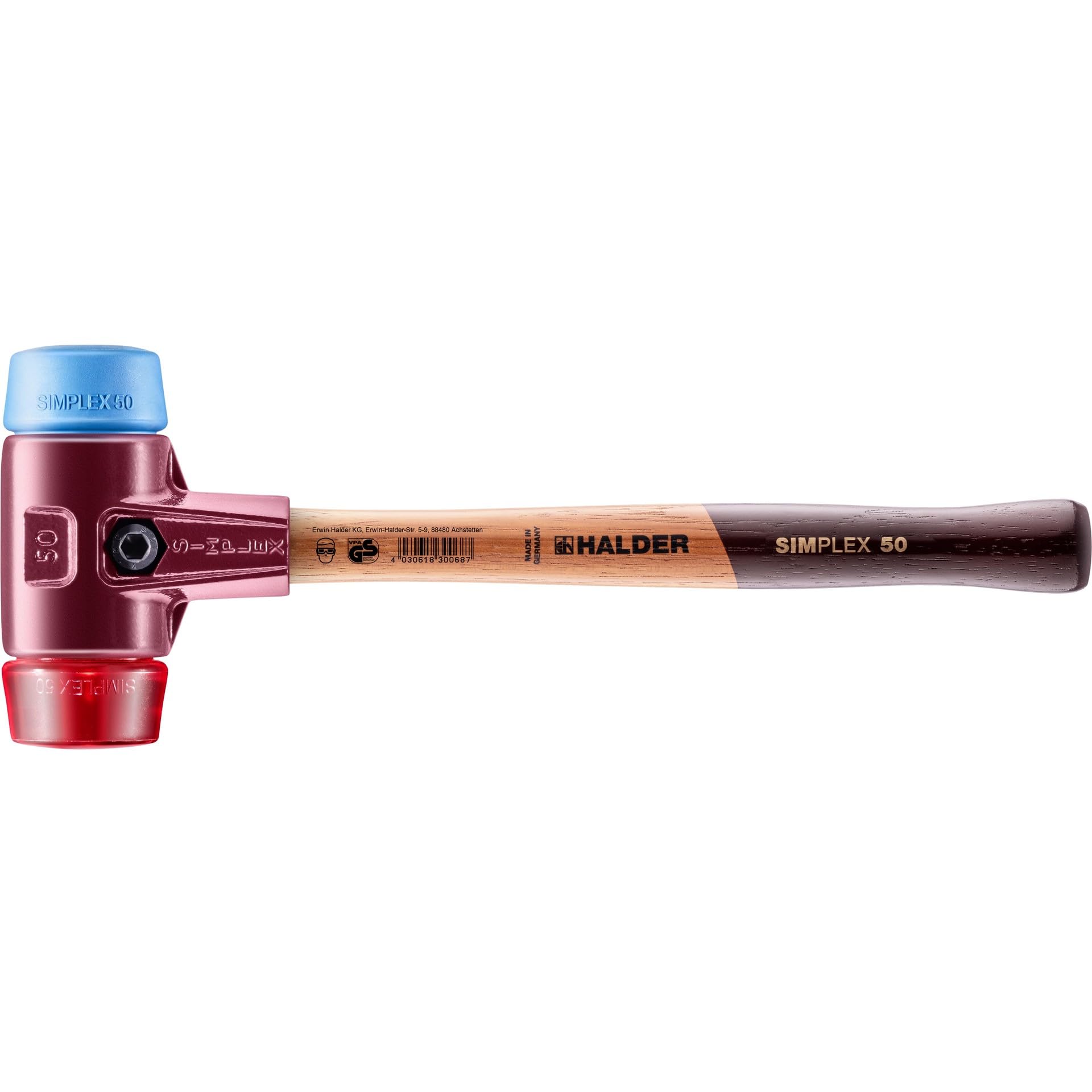 Halder Multi-Colour 3016050 "Simplex Soft-Face Tpe-Soft/Plastic" Mallet, 50 Mm