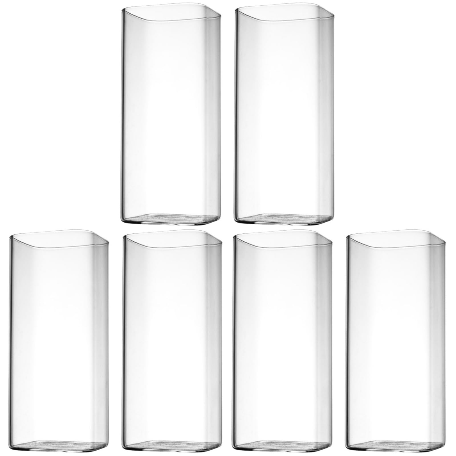 TOPBATHY Glasbecher Set 6 Stück 400Ml Quadratisch Vielseitig Für Kaffee Milch Longdrinks Mikrowellengeeignet Stilvolles Haushalts- Und Partygeschirr
