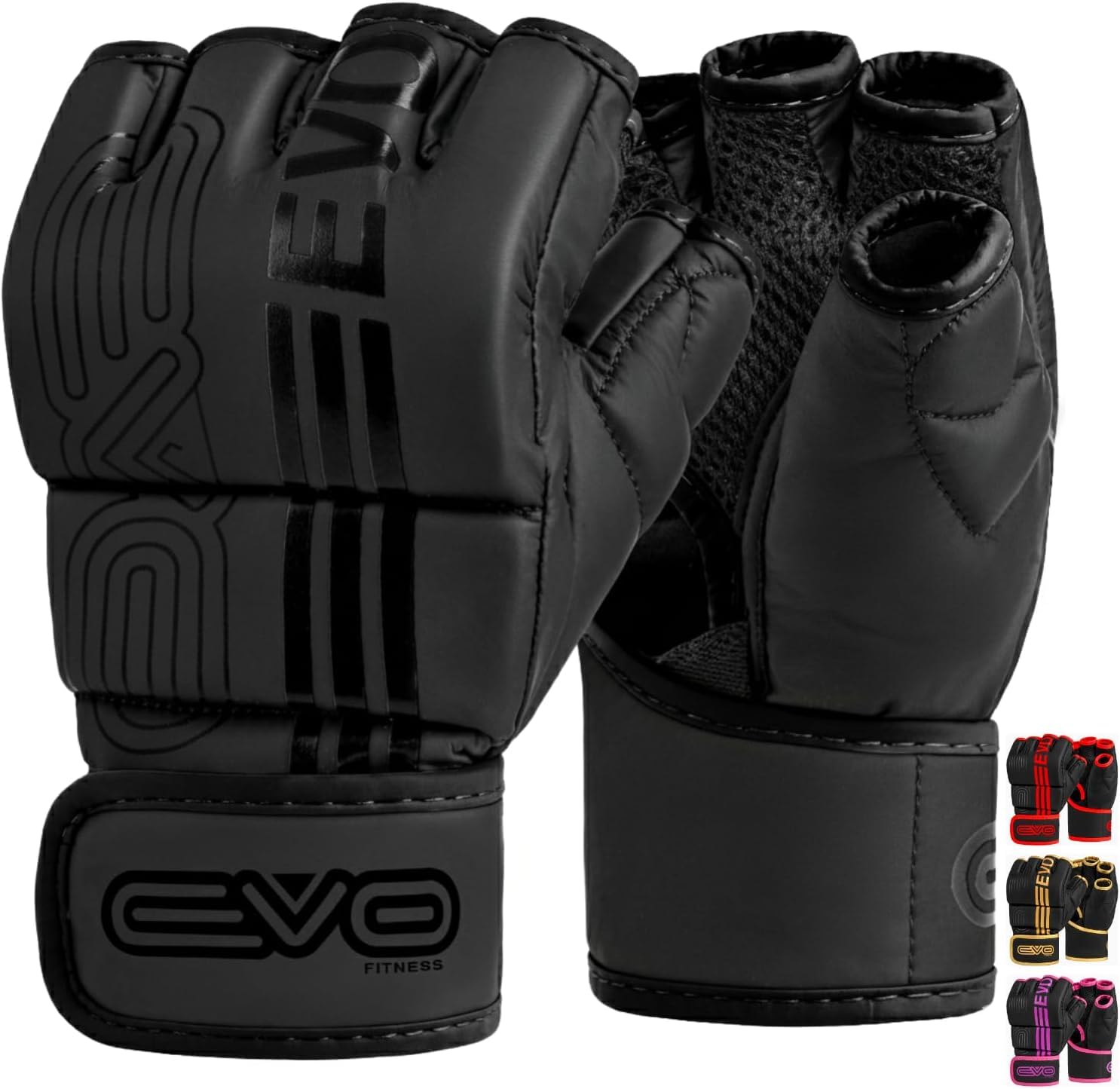 EVO Fitness Gants MMA Mitaines d'arts Gants de Boxe Homme Femme Grappling Gant MMA Sparring Muay Thai Cage Combat Boxe Boxing Gloves Gant de MMA Protection Taekwondo Gants Karate mitaine Boxe