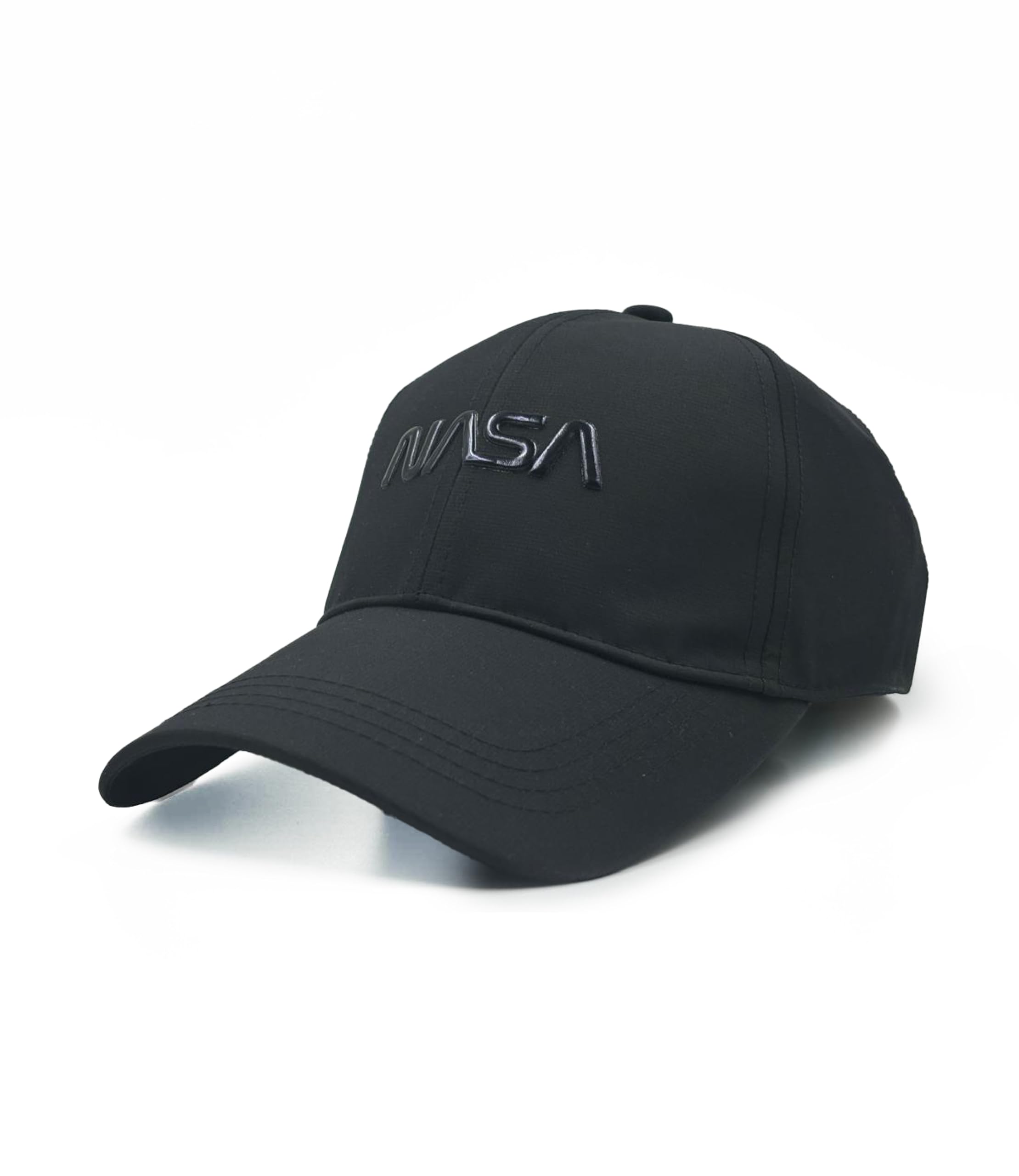 Unisex Polyester Cap Nasa 3D Logo Encrypted Caps With Adjustable Strap Gym Caps & Head Caps Hat Summer Sports Caps Black
