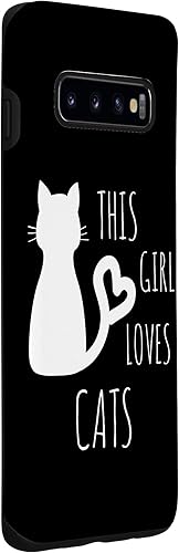 Miniatura 3 de Funda de regalo para Galaxy S10, diseño con texto en inglés "This Girl Loves Cats"