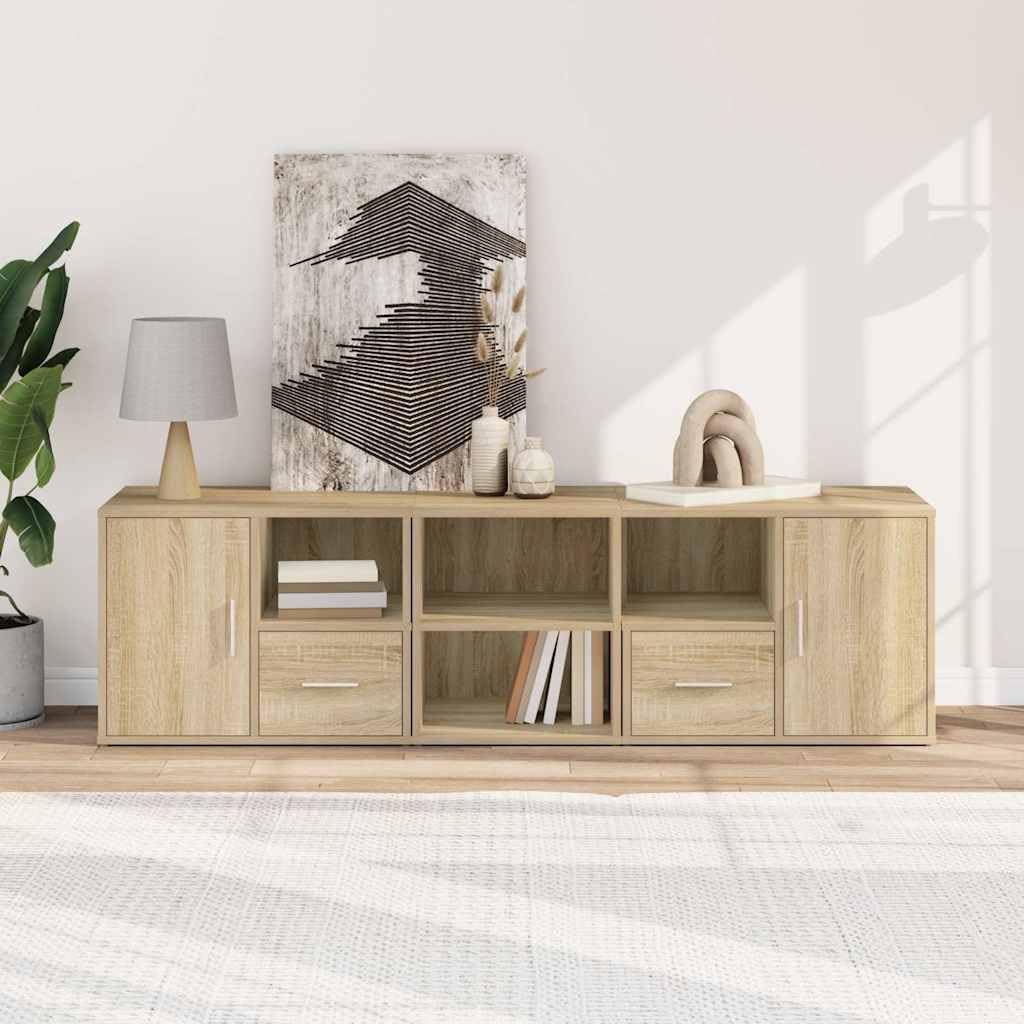 Armario esquinero de roble Sonoma, 160 x 40 x 45 cm, material de madera con 2 posibilidades de montaje como estantería de almacenamiento o armario en forma de L con compartimentos y cajones