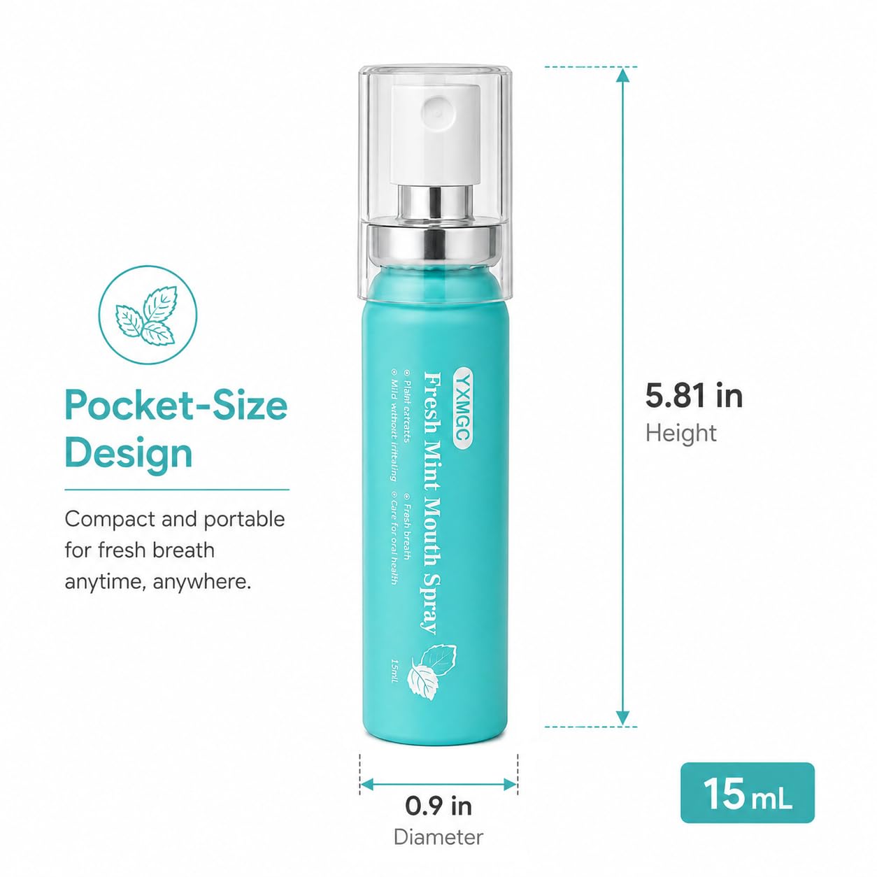Yxmcc Mundspray mit Minzgeschmack, lindert schlechten Atem und küsst Artefakt, 150 ml (2 Packungen)