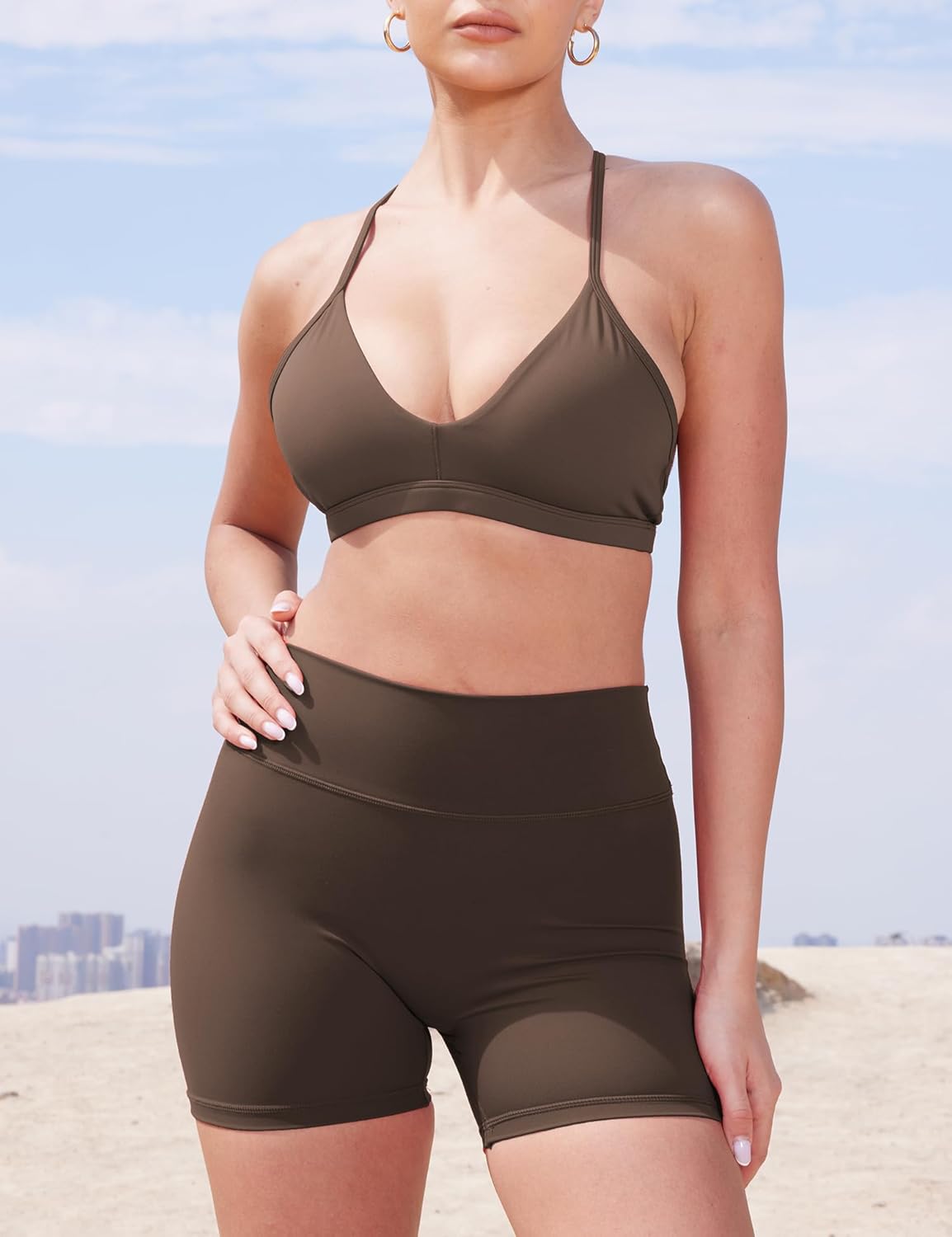 YEOREO Women's Biker Shorts 3.6" /4.5" / 6" Workout Gym Shorts Craze High Waist Tummy Control Hidden Scrunch Running Yoga - Image 3