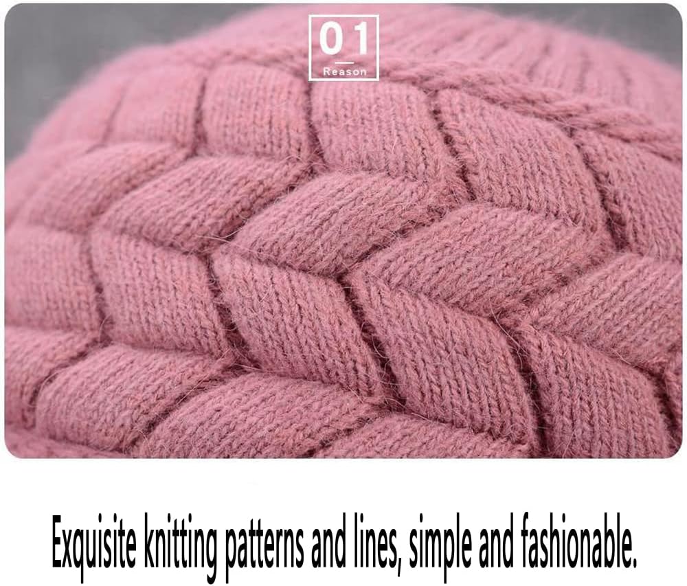 XYX Womens Winter Warm Elastic Soft Ear Protection Knitted Visor Hat Beanie Hat Slouchy Wool Hats - Image 5