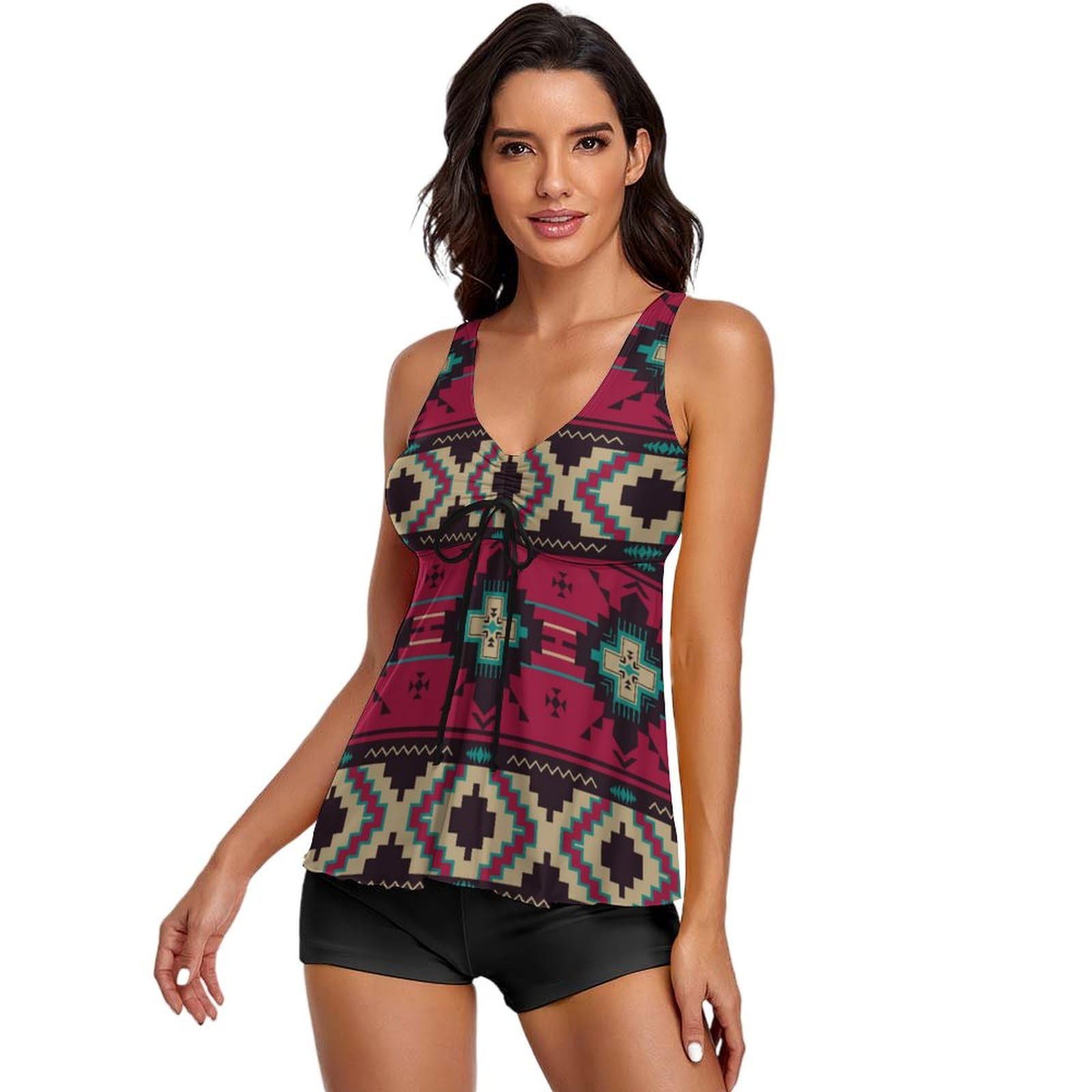 Badeanzüge für Damen, bunte Knochen und Pfoten, Tankini für Damen, mit Shorts, Bademode zum Surfen, Tauchen