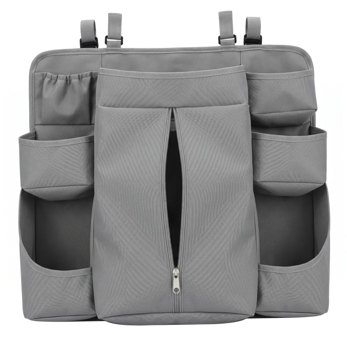 Xoeryoy Hanging Diaper Caddy Organizer – Diaper Holder With Multi-pocket Sturdy Divided Storage For Changing Table & Crib – Dark Gray