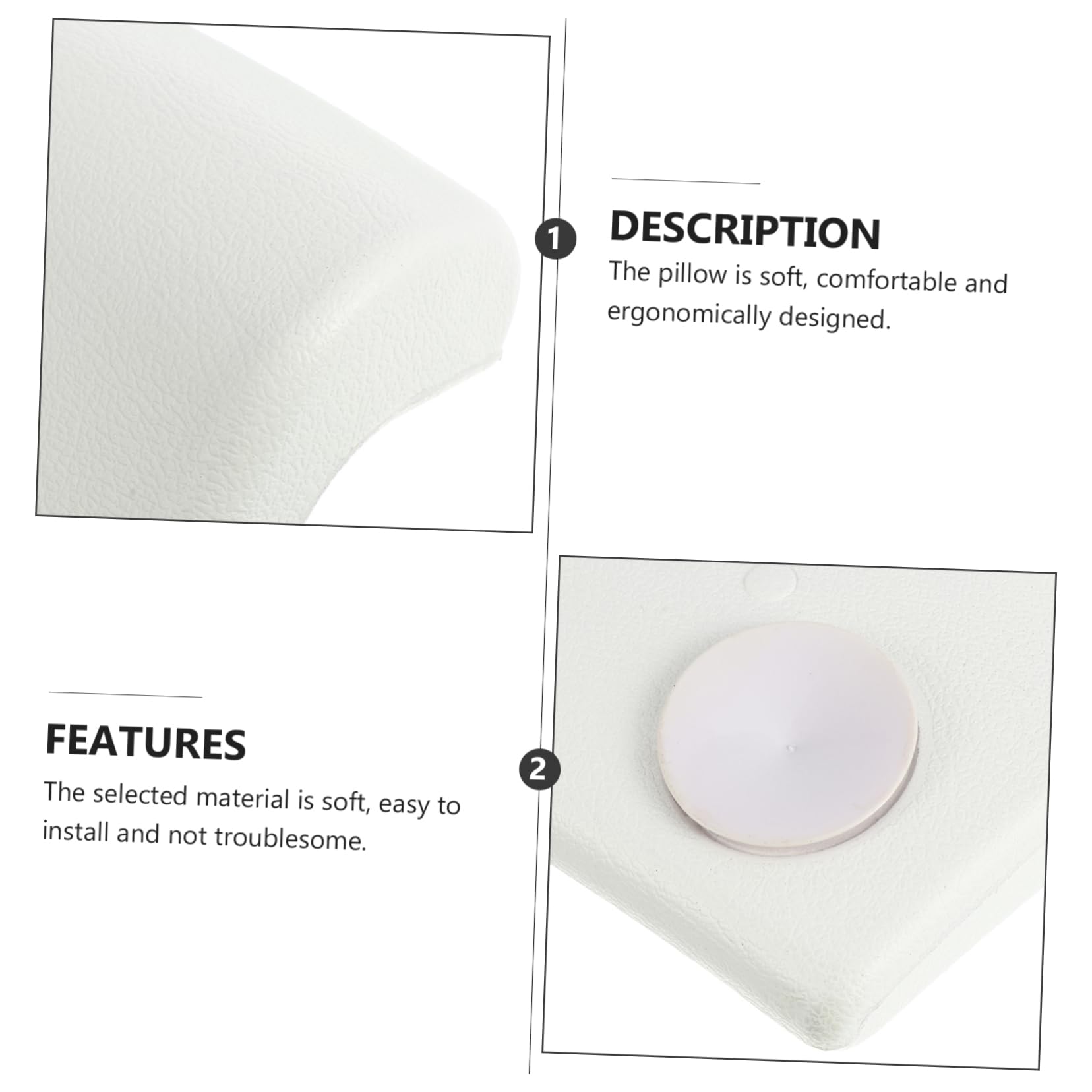 1pieza Almohada para Bañera Cojín para Relajar Cuello y Cabeza para Baños Casa SPA o Material y Color