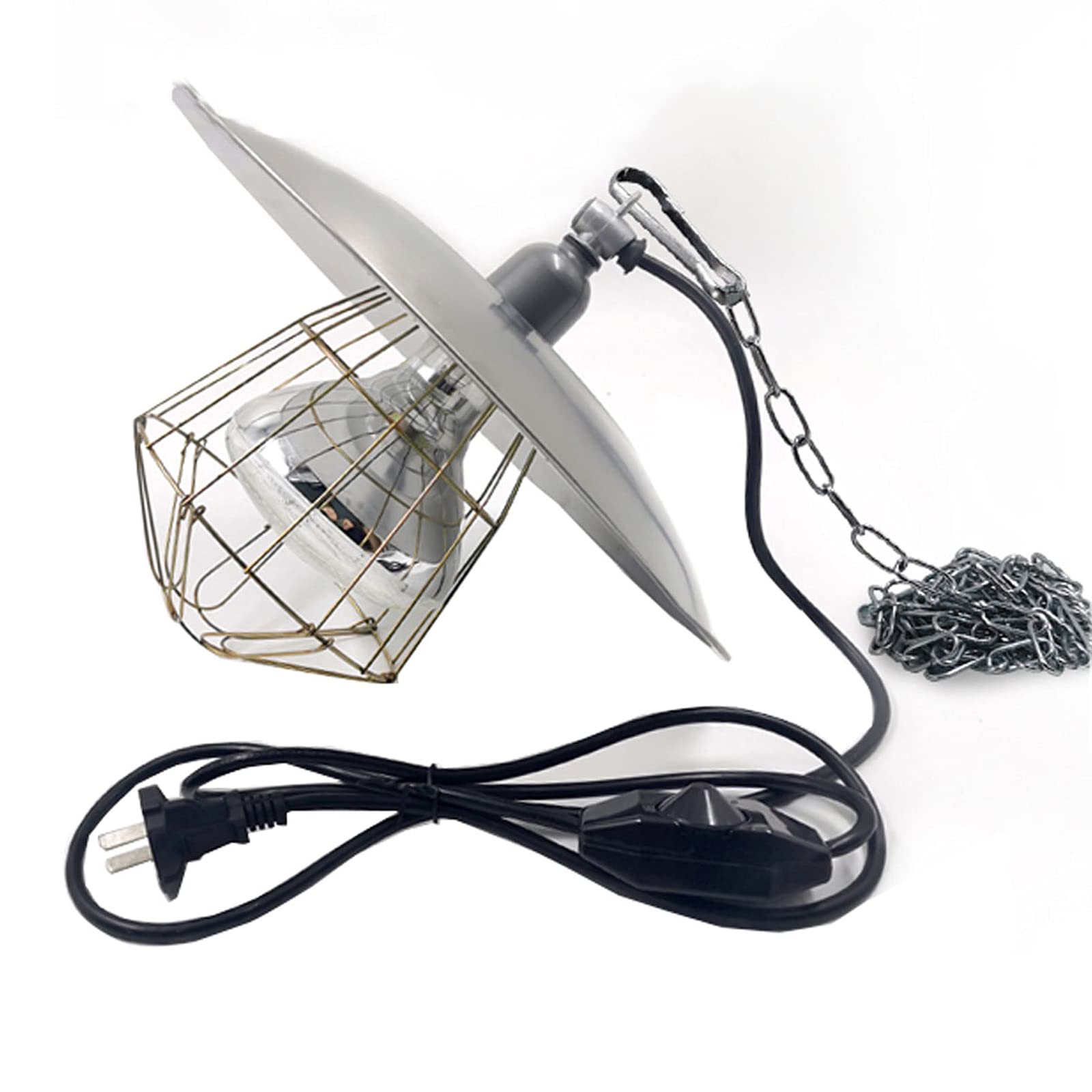 Wärmelampe für Kaninchen Küken, Rotlichtlampe Wärmelampe mit Einstellbare Temperatur und 250w Glühbirne, Praktische Heizlampe für Lämmer Ferkel und Welpen, Ideal zum Warmhalten im Winter