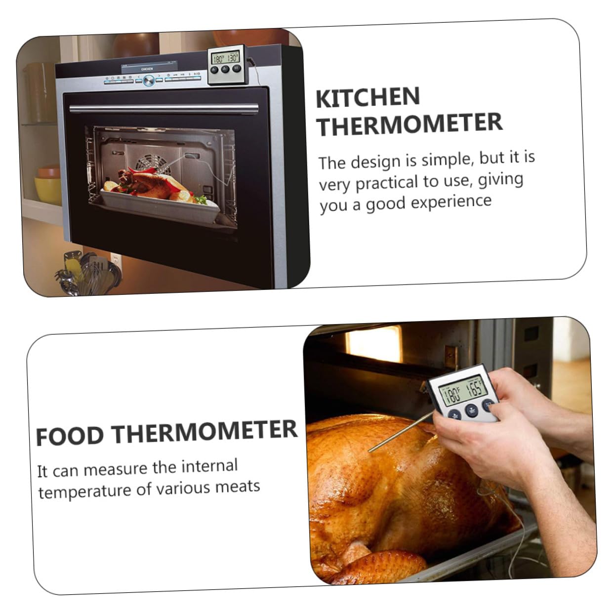 Amosfun 2 Set termometro a griglia strumento da cucina sensore di temperatura termometro cucina termometri per cucina termometro per barbecue per carne termometro per cucina addominali