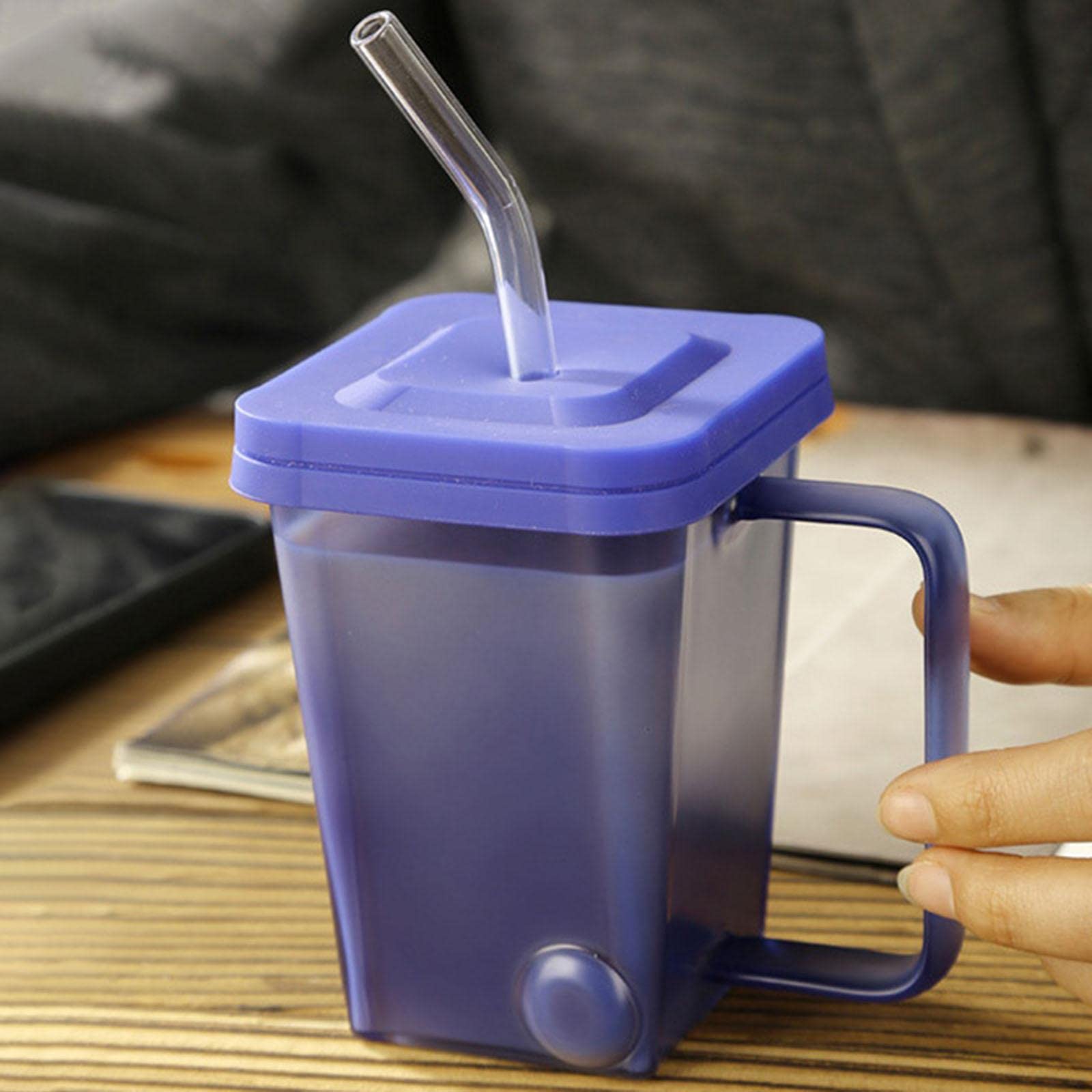 Kubki do picia – kreatywne szklane kubki w kształcie puszki na śmieci ze słomką i pokrywką, duża pojemność 400 ml na napoje, idealne do domu, na imprezy, prezenty i nie tylko