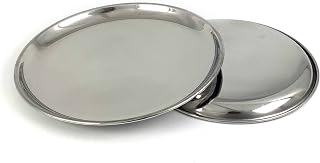 11" Stainless Steel Round Dinner Plate, Serving Plate, Side Dish Plate (28 cm = 11 inch, 1 pcs)