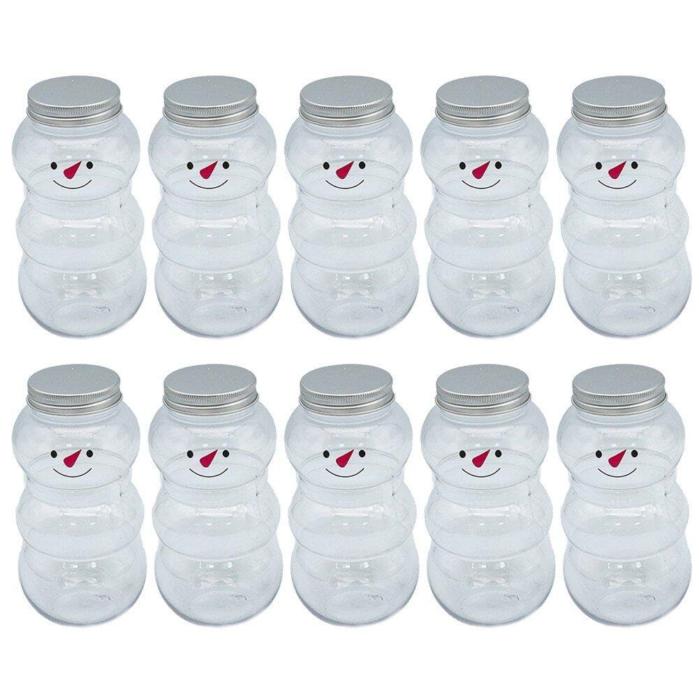 Bouteille de boisson de Noël bonhomme de neige en plastique scellé 10 pièces