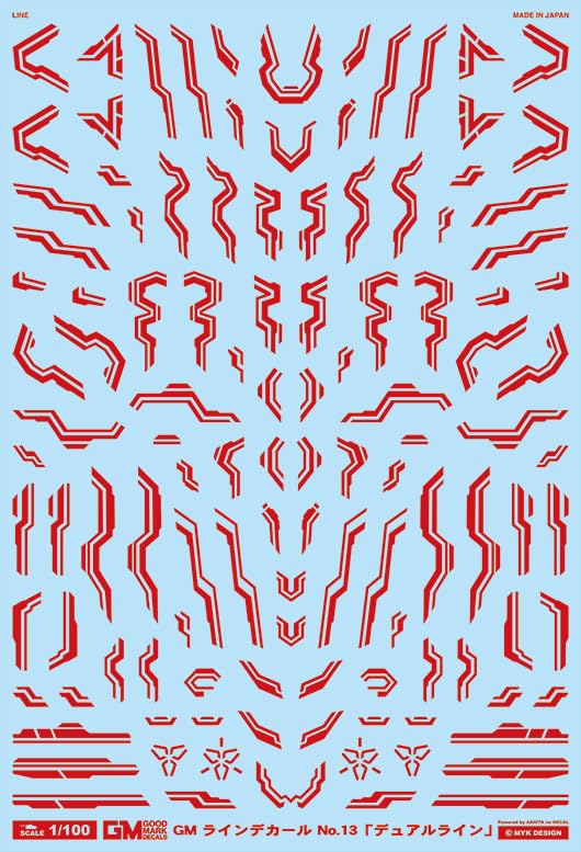 Calcas Ashita Decal 1/100 GM Line Decal 13 para modelismo de alta precision en rojo neon