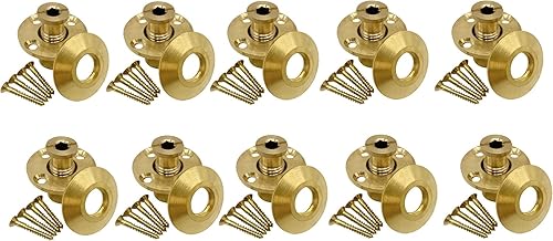 Poolzilla - Cubierta de seguridad para piscina, anclaje de latón con collar para cubiertas de madera, paquete de 10 unidades, ajuste universal