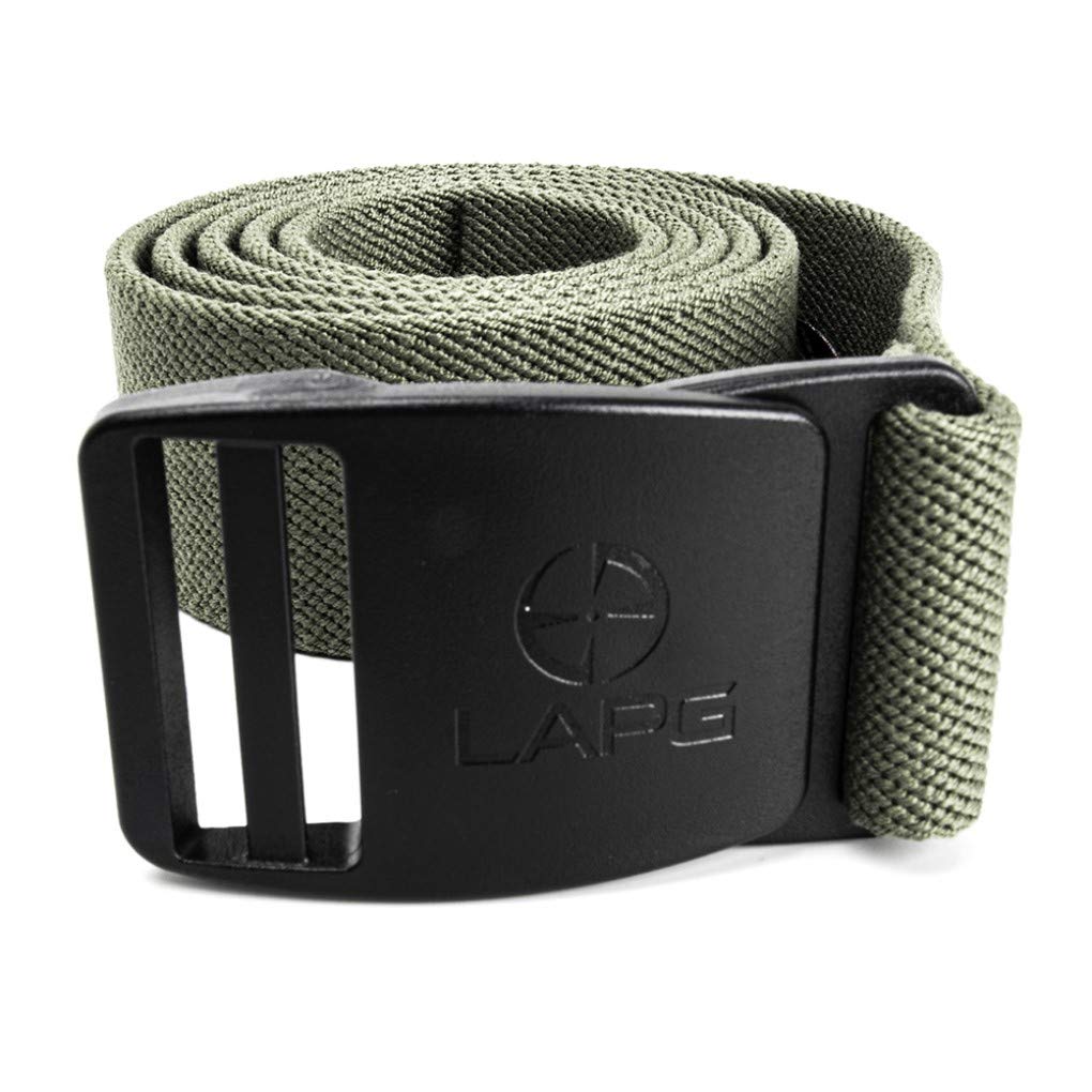 LA Police Gear Lightweight Elastic Stretch Ops Men's Belt, Stretchy Men's Belt - OD Green - Medium