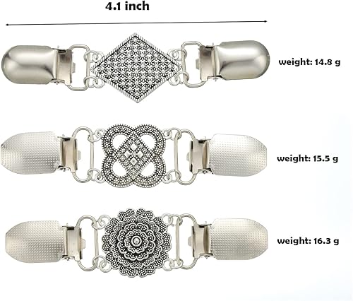 Vista 2 de Vintage Sweater Shawl Clip Retro Cardigan Collar Clips Dress Shirt Brooch for woman wearings