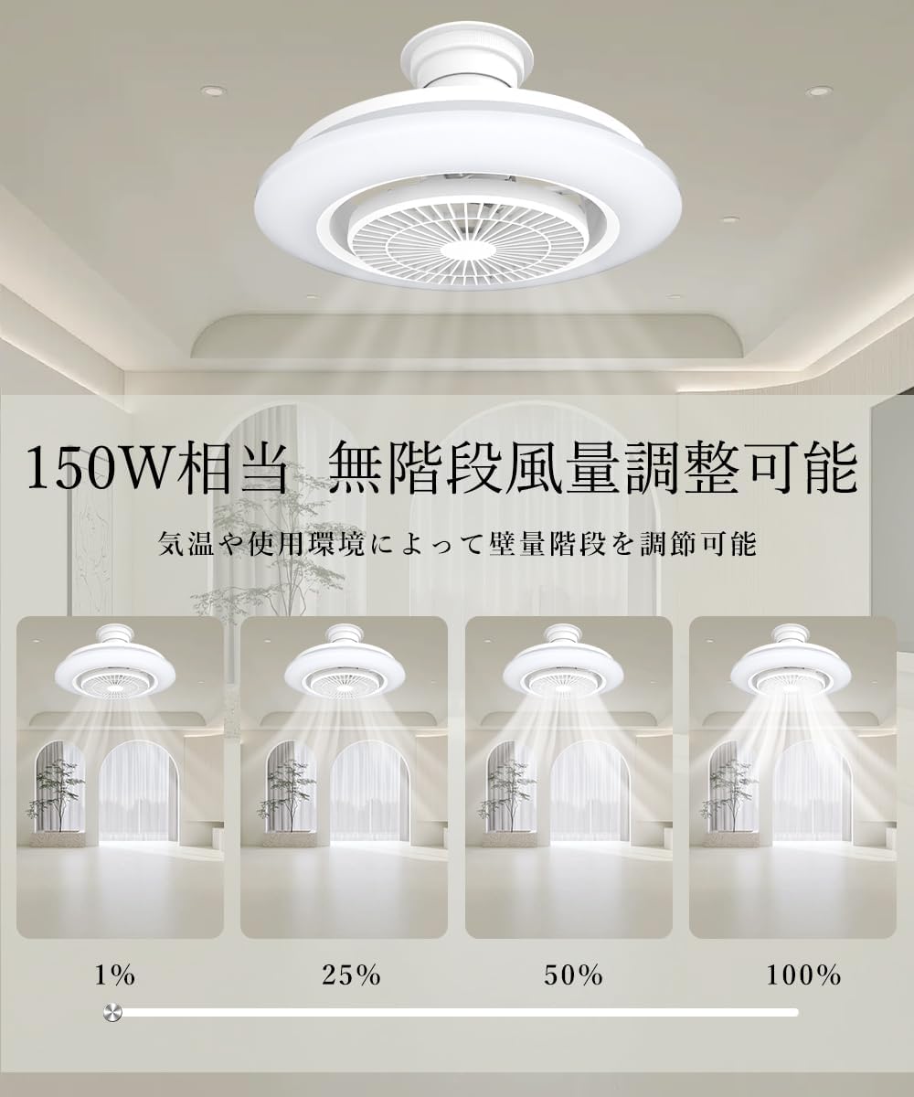 2025年新登場】シーリングファンライト 調光調色 LED 薄型 北欧