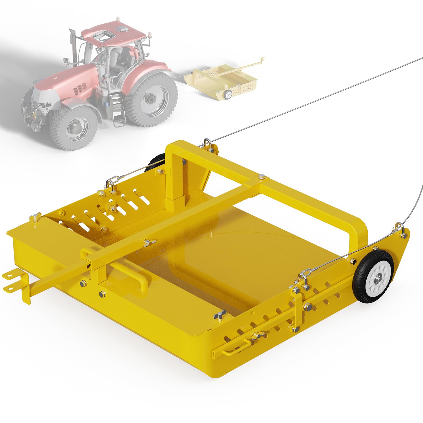 KaoShan 2-in-1 Horse Paddock Cleaner & Tow-Behind Trailer, Heavy Duty Manure Fork & Scoop, Efficient Yard Sweeper for Horse Manure, Drag Collector for