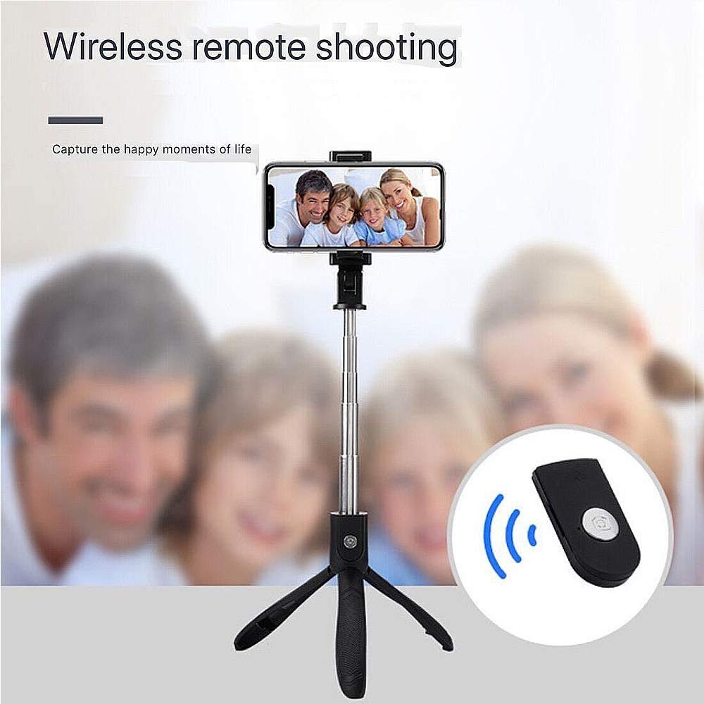 Selfie Stick Tri Trípode,Selfie Bluetooth de Aluminio Extensible con Soporte Remoto inalámbrico y trípode