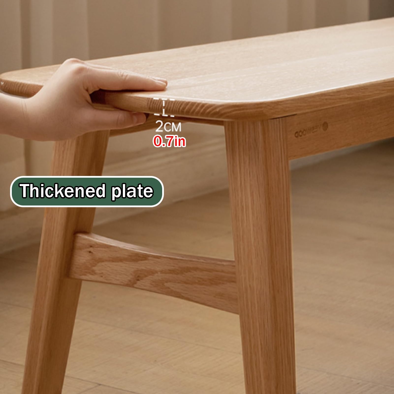 Banc de salle à manger, banc en bois, banc d'entrée avec coin arrondi, banc en bois de ferme, barre transversale renforcée, bancs de table, banc de table de cuisine, robuste et stable(160cm/6