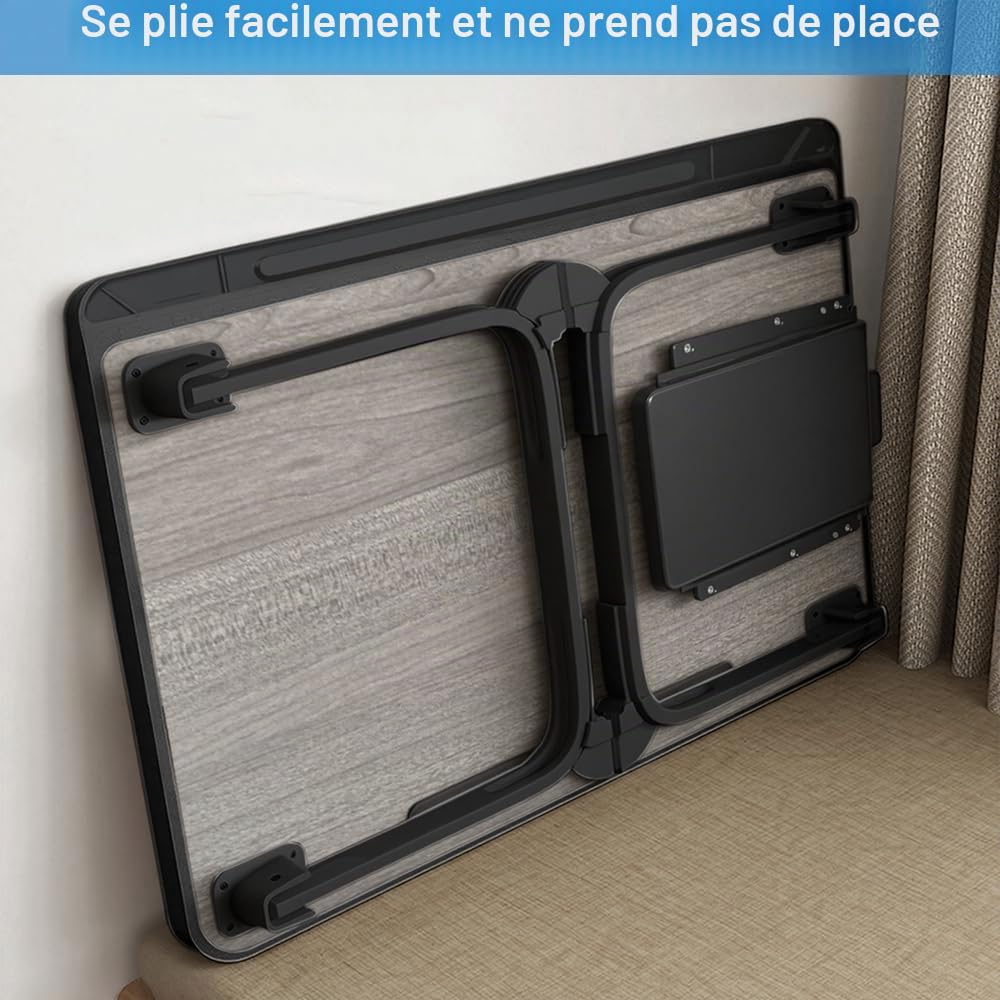 Planche de lit, Table de lit avec tiroir, pour Ordinateur, Lecture, Écriture, Repas et Regarder des Films sur Le Lit, Canapé ou au Sol, Bureau et Maison (Grey)