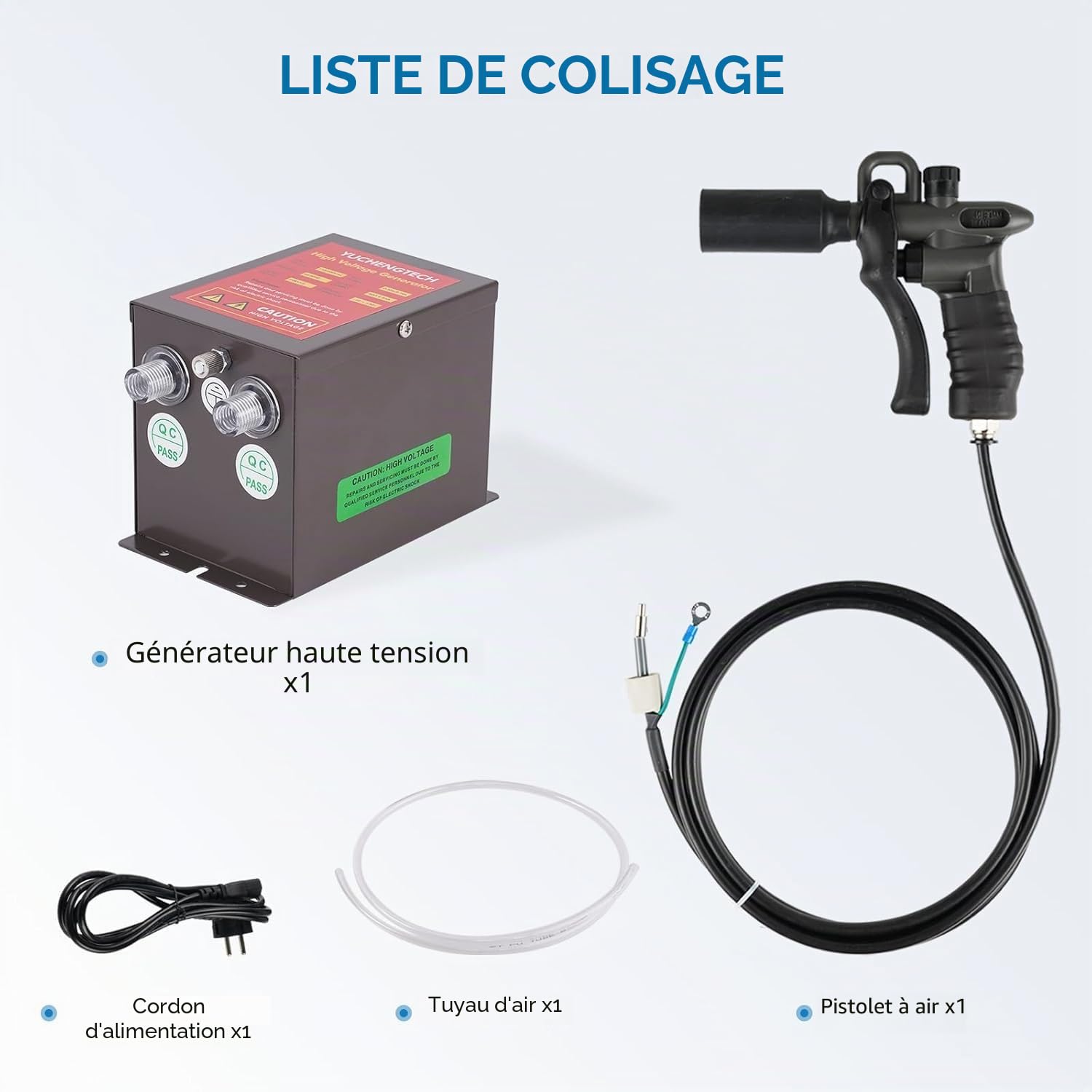 YUCHENGTECH Pistolet Antistatique avec Générateur Haute Tension 7.0KV | Pistolet à Air Ionisant Éliminateur D'électricité Statique pour l'élimination de la Poussière et de l'électricité Statique