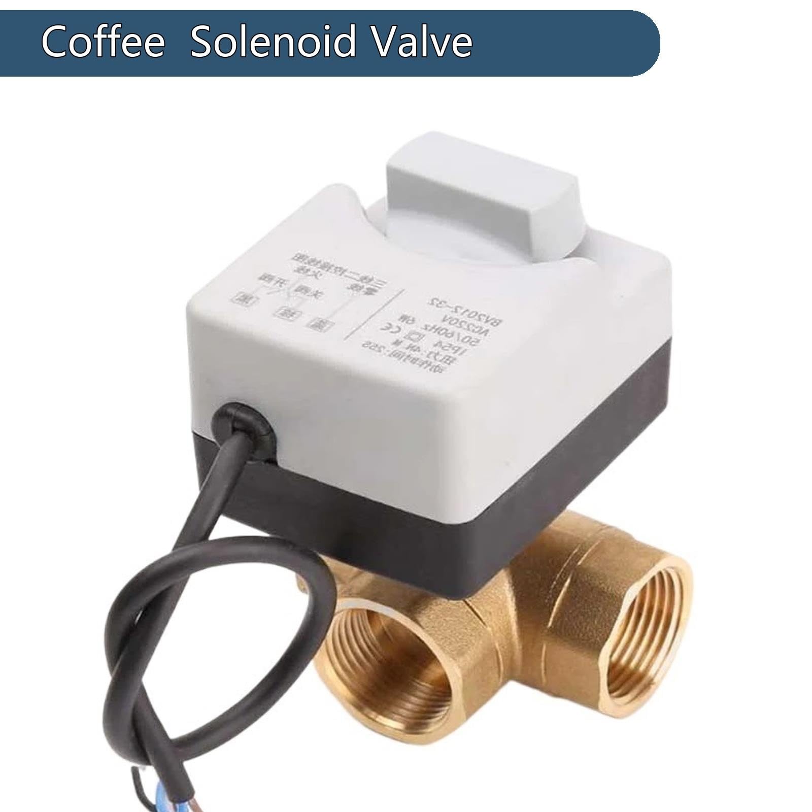 Vanne À Bille Motorisée 3 Voies 3 Fils 2 Commandes En Laiton 12V 24V 220V DN15 DN20 DN25 DN40 Avec Interrupteur Manuel(24VDC DN15)