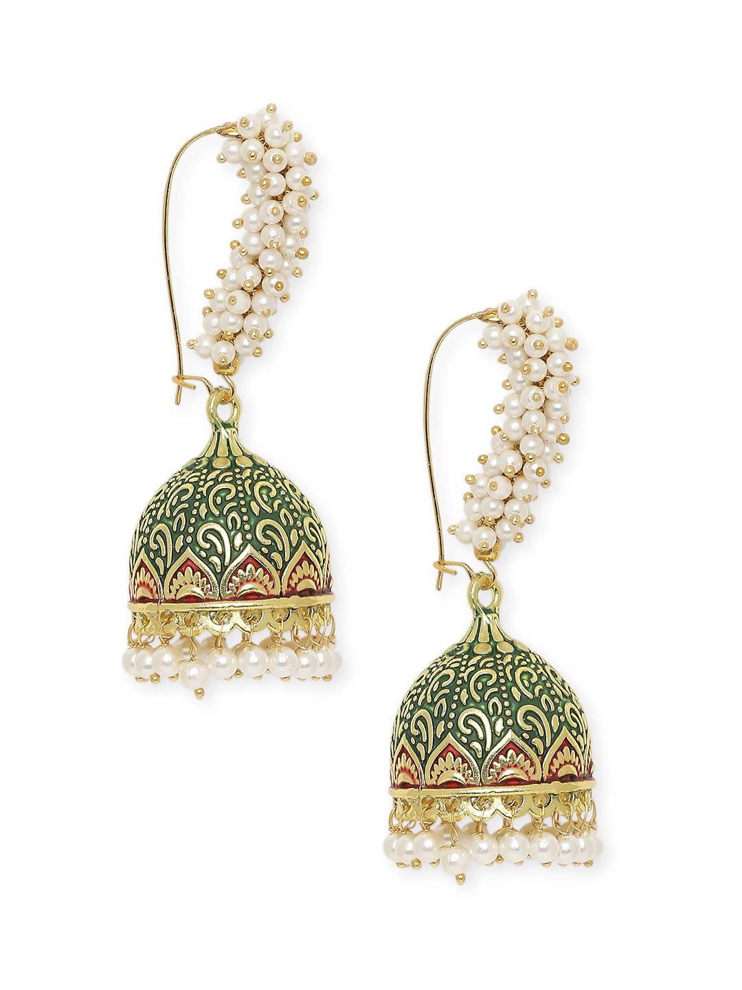 See full amazon price history chart for OOMPH Jewellery Green Meenakari & Pearls Large Jhumka Earrings For Women & Girls OOMPH Jewellery Green Meenakari & Pearls Large Jhumka Earrings For Women & Girls (B0B3683FX3) Amazon Price History, Amazon Price Tracker