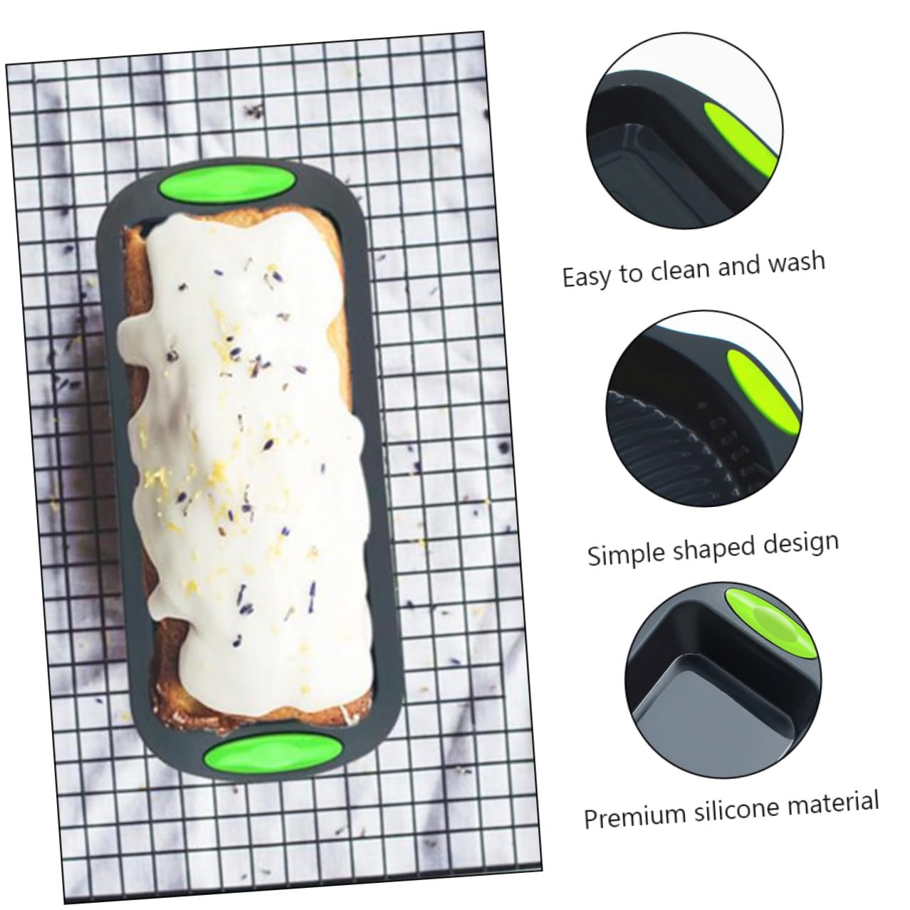 DOITOOL Juego de 5 Moldes de Silicona para Hornear Pasteles Flexibles y Reutilizables Color Gris Herramienta Práctica para Repostería Casera y Utensilios de Cocina