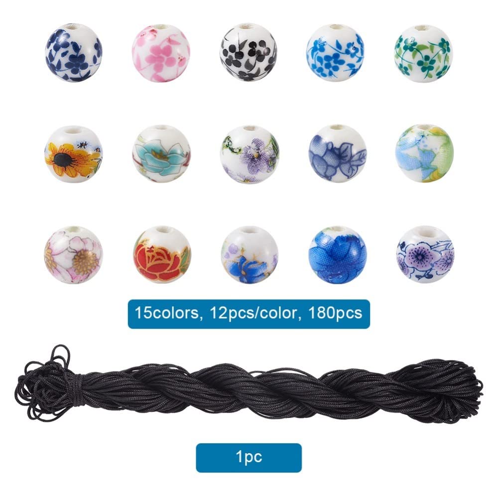 Craftdady, kit di 180 perline in porcellana fatta a mano, con perline