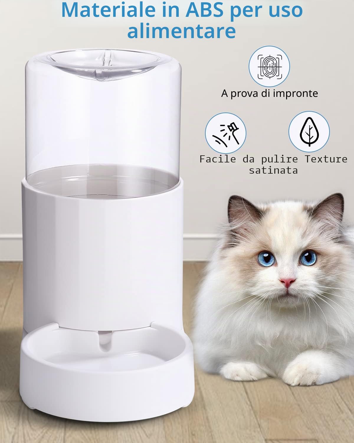 Distributore Di Acqua Per Animali Domestici, Dispenser per Gatti 2,5L, Automatico per Cibo, Abbeveratoio Ciotola, Per Cani Piccoli E Grandi
