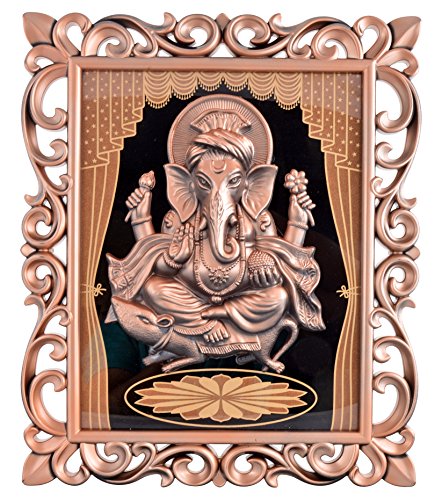 Image of Archie Plastic Ganesh Wall Hanging (48 cm x 41 cm x 6 cm, Brown)