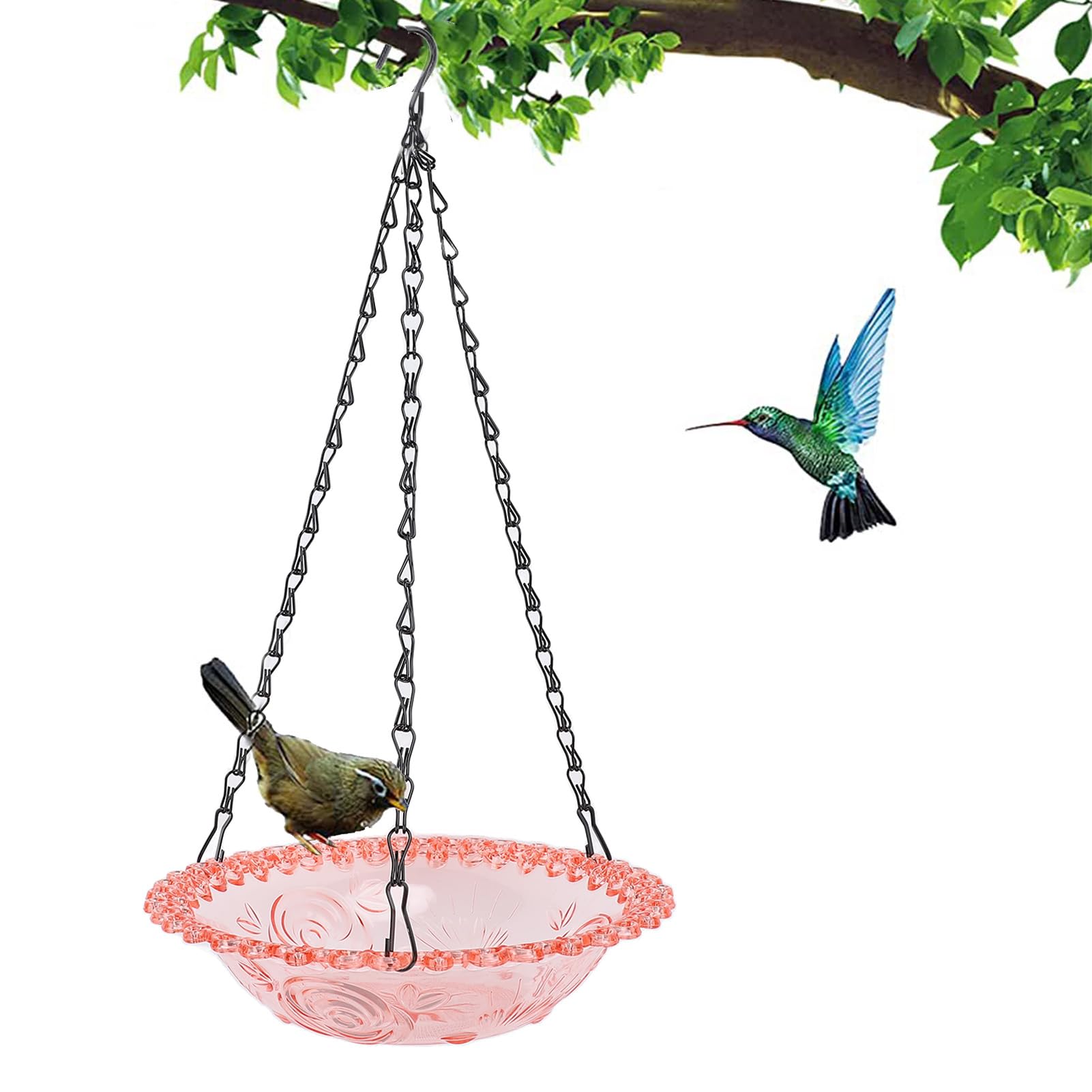 Hanging Bird Bath, 5V Heated Birdbath Water Heater with Auto Thermostatically Controlled, Hanging Deicer Bird Feeder for Winter Outdoor Garden Yard Patio Lawn