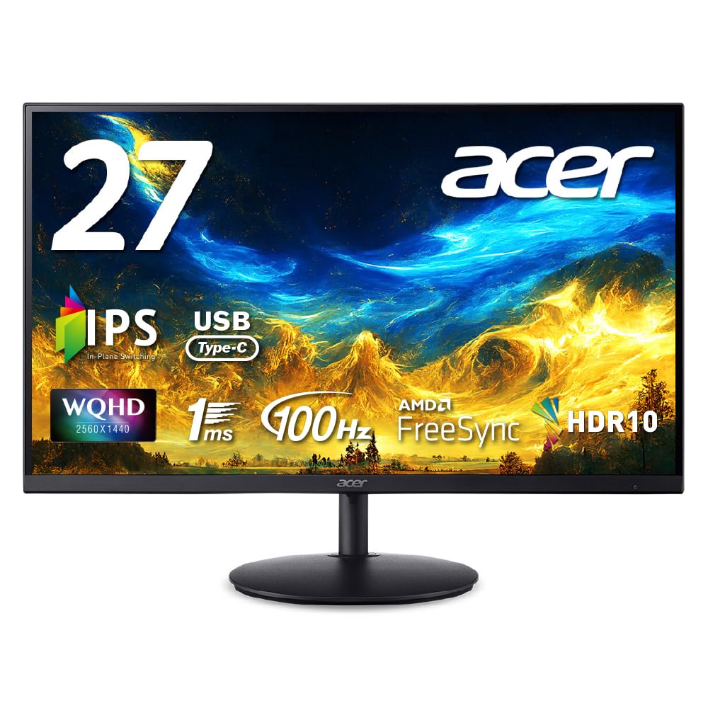 Amazon.co.jp: Acer モニター 27インチワイド WQHD IPS 非光沢 100Hz 