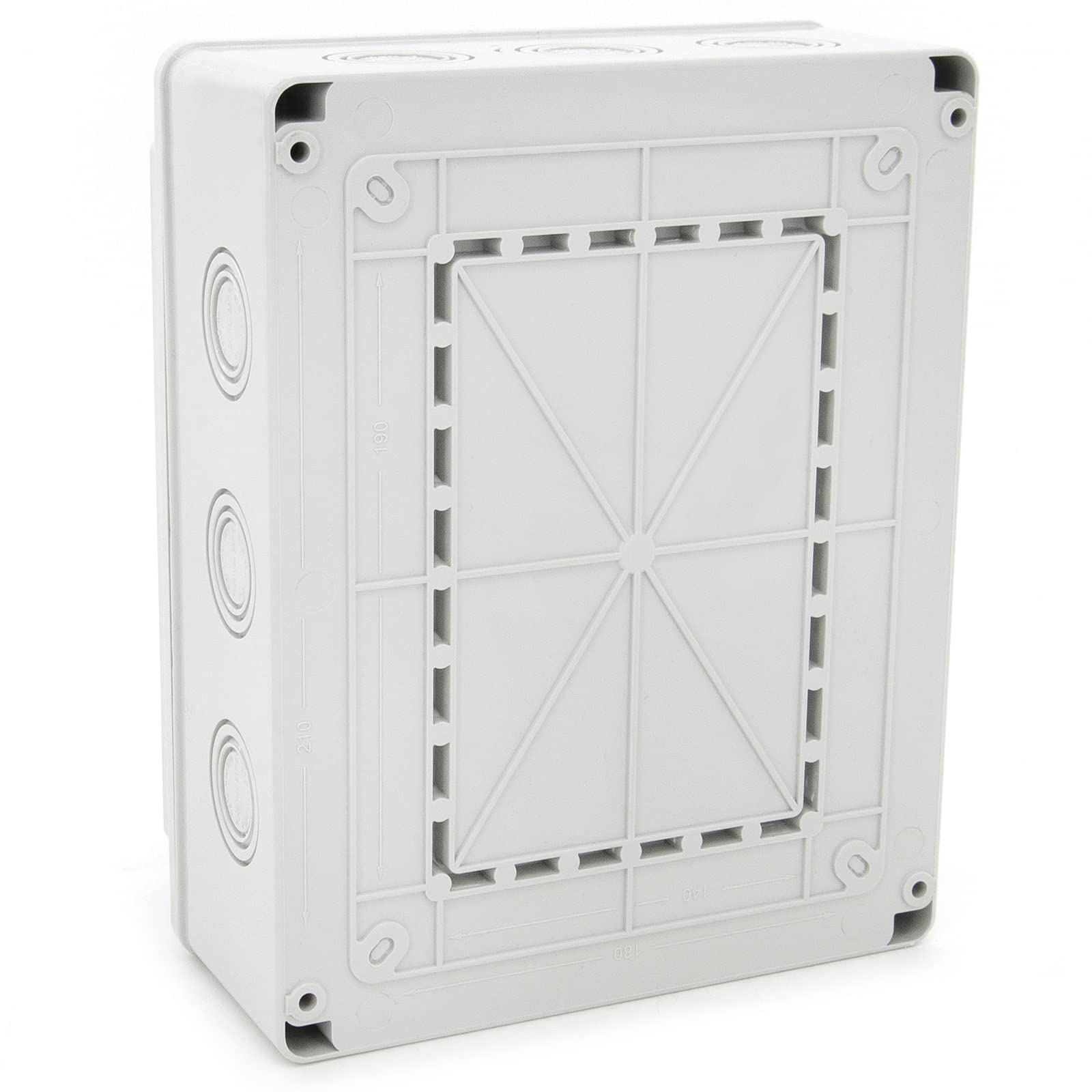 ELS Elektrotechnika Distributore a parete, 3 x 230 V, Schuko & 1 x 32 A/5P & 1 x 16 A/5P distributore di corrente di costruzione, cablato, pronto per il collegamento, per cantieri IP44