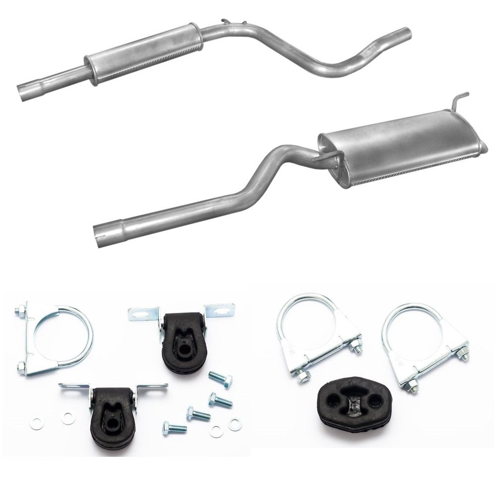 Caddy 2 II SDi TDi KOMPLETT AUSPUFF MITTELTOPF ENDTOPF + MONTAGESATZ