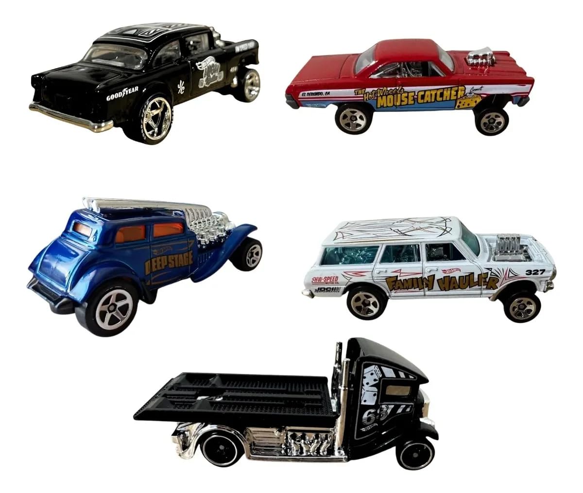 Hot Wheels Car 2025 HW Gassers Pack of 5 (55 Chevy Bel Air Gasser