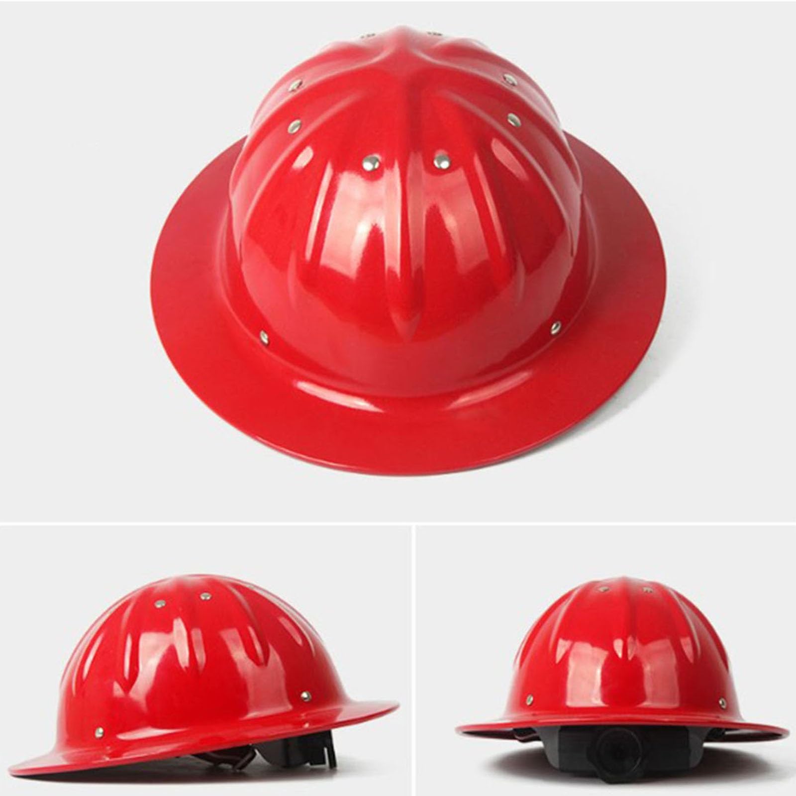 Hard Hats - Casco de aluminio de ala completa de alta resistencia con forro extraíble y borde de perilla ajustable, protección de seguridad duradera para la cabeza